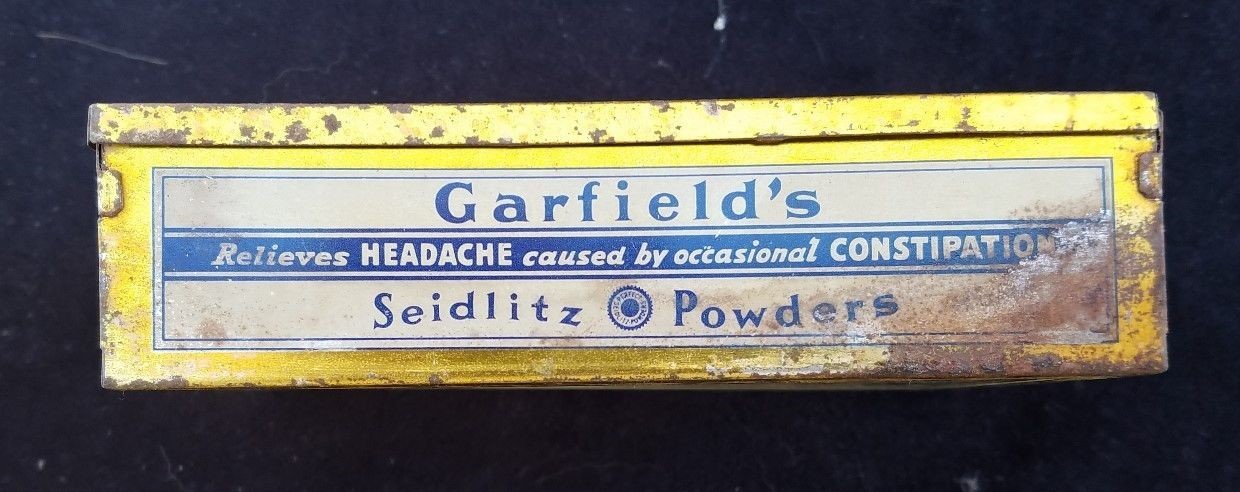 Old Advertising Medicine Tin GARFIELD Seidlitz Powders Garfield & Co New York