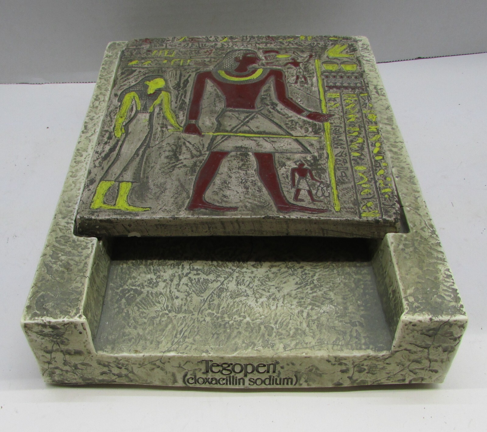 Vintage Rare Tegopen Egypt Egyptian Revival Hidden Notepad Holder Wall Wanger