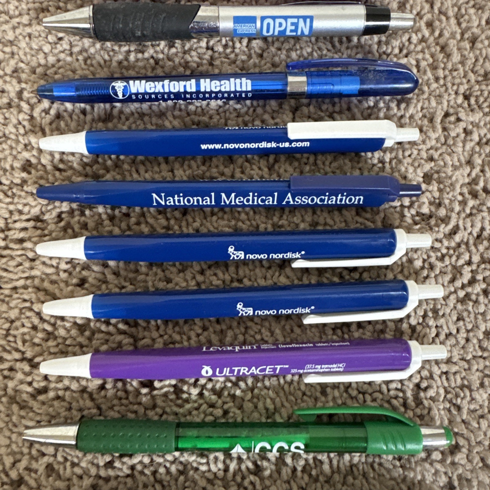 13 – Plastic & Metal Pharmaceutical Drug Rep Pens Medical – Collectible – Rare