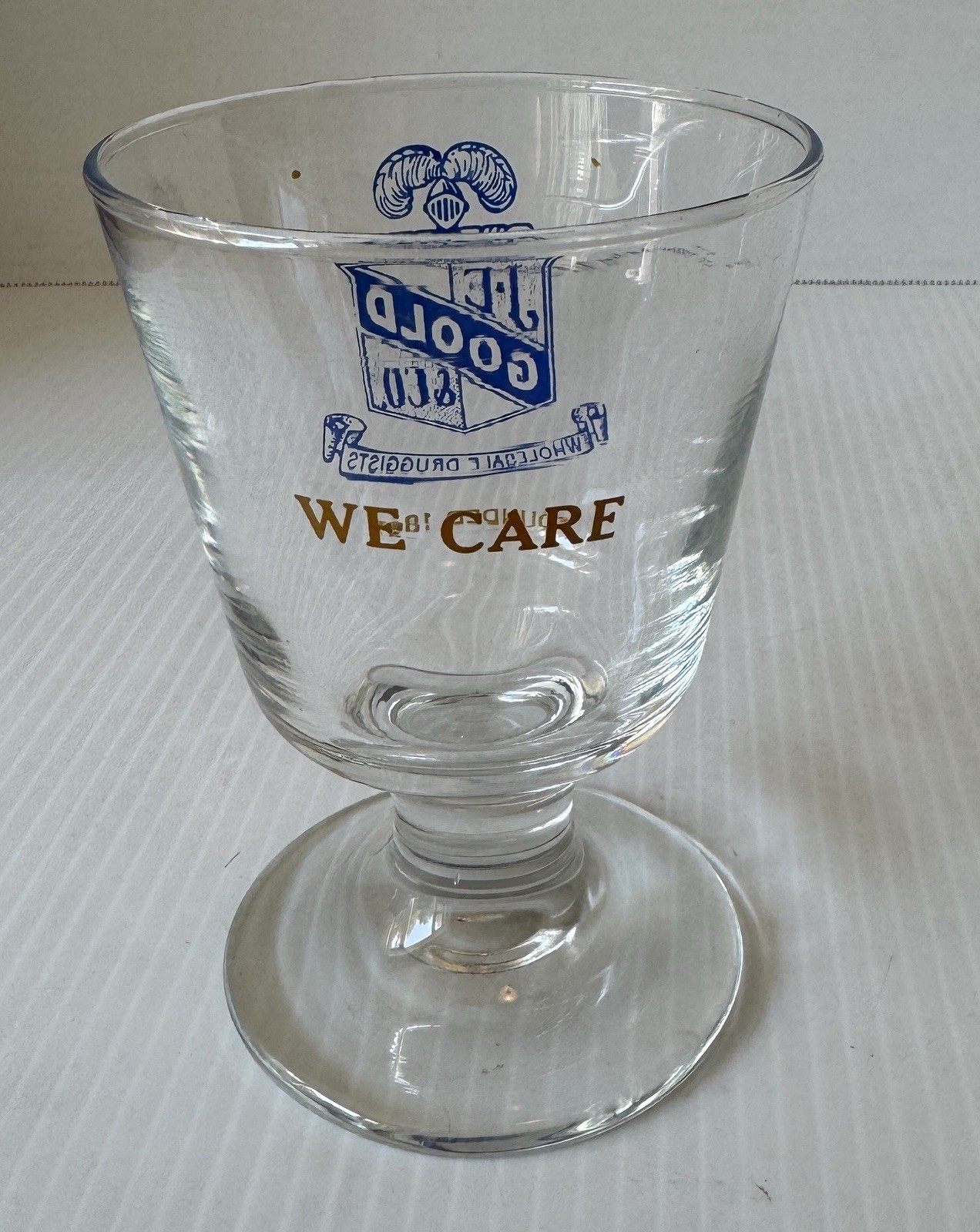 Portland, Maine ME VTG J E Goold Druggist Sundae Footed Glass Dish Commemorative