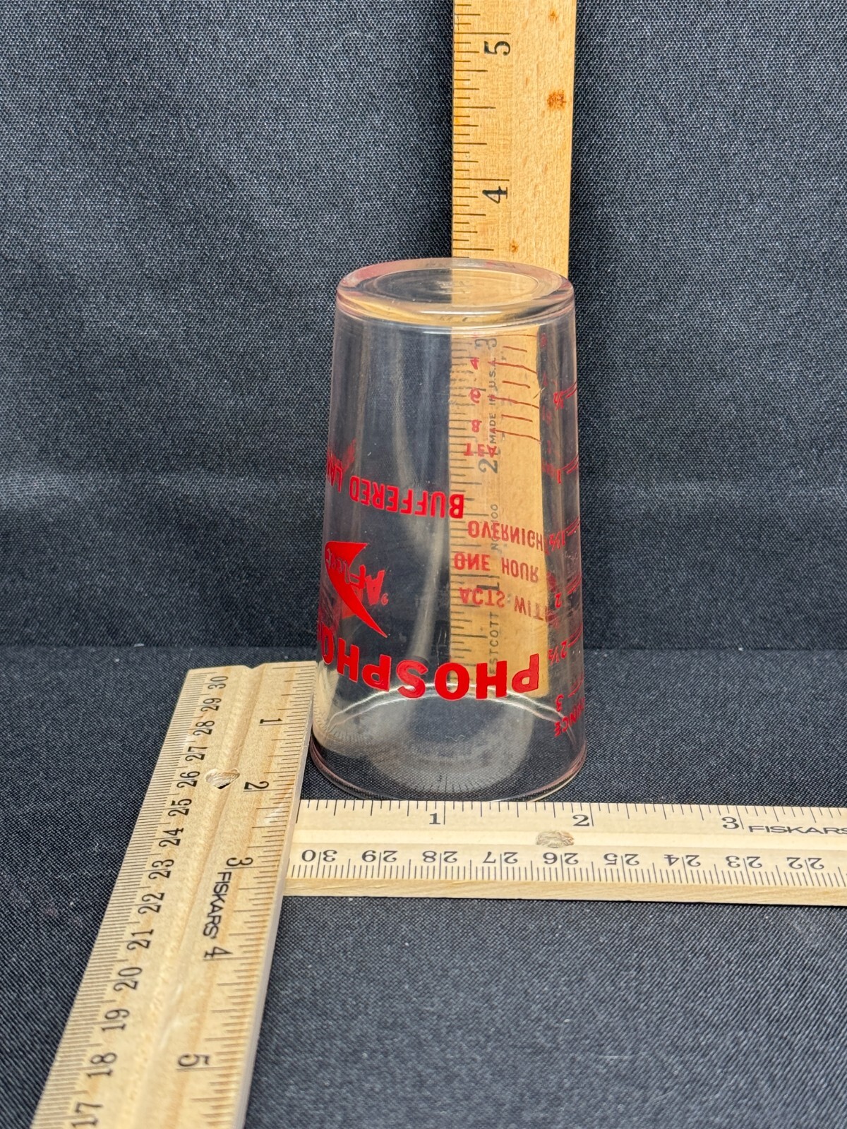 Vintage Hazel Atlas Glass PHOSPHO SODA Buffer Laxative Advertising Dosing Glass