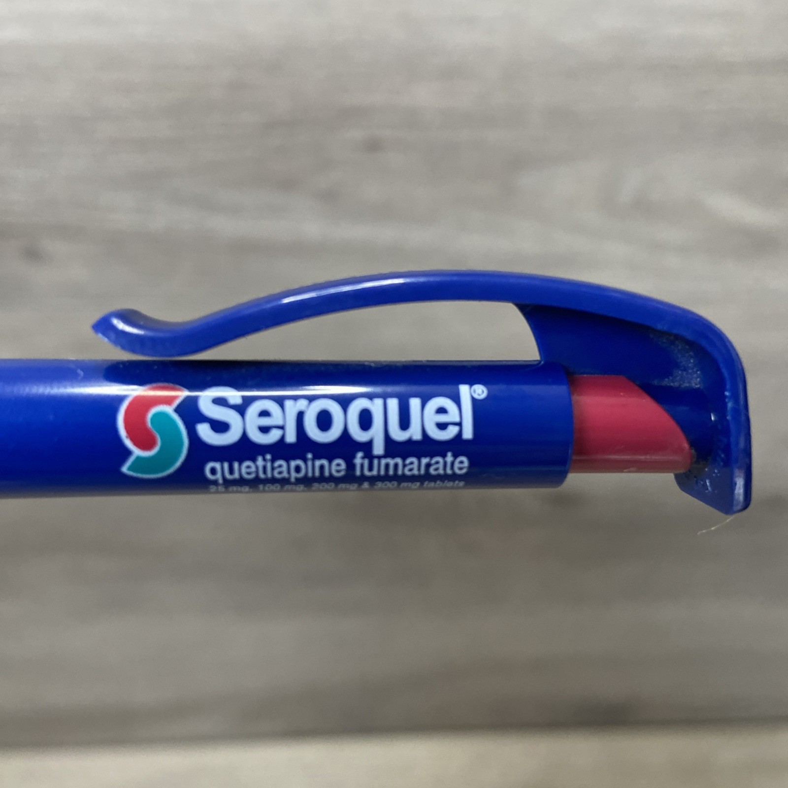 Seroquel Plastic Click Pen Drug Rep Pharmaceutical Promo Medical Advertising