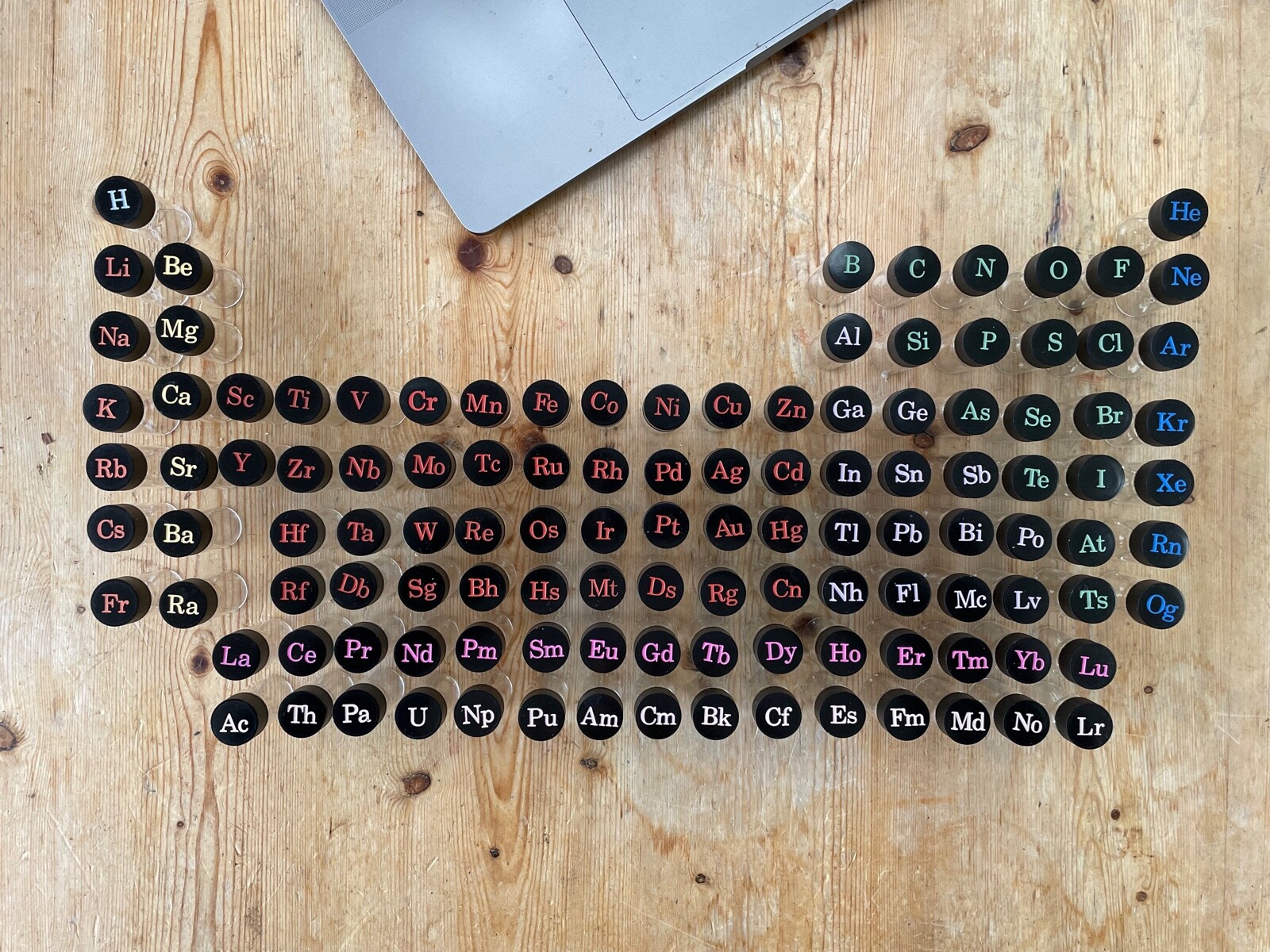 Engraved Set of Vials for Collecting Element Samples from the Periodic Table