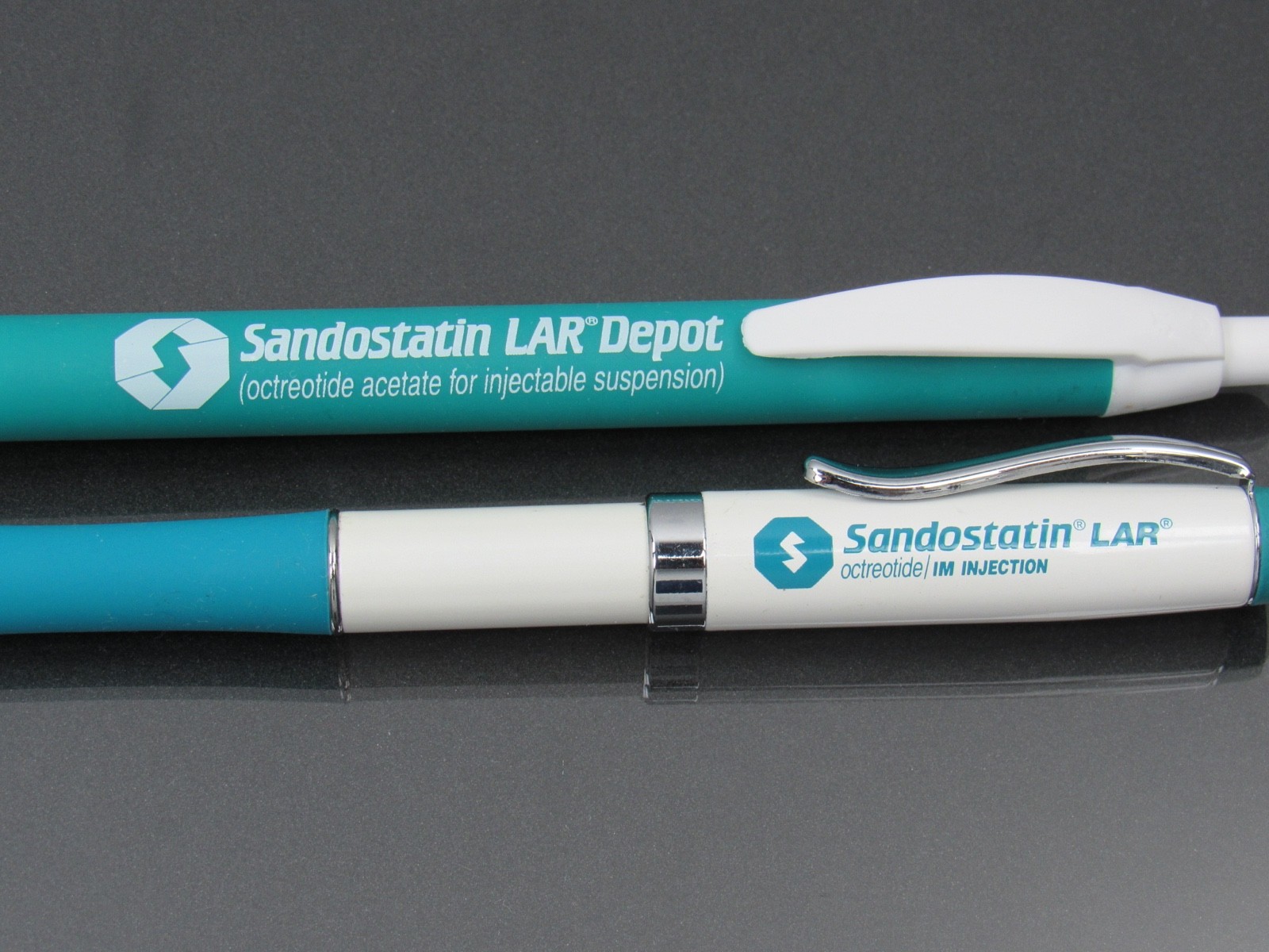 Sandostatin Plastic & Metal PENS Drug Rep Pharmaceutical Promo Advertising
