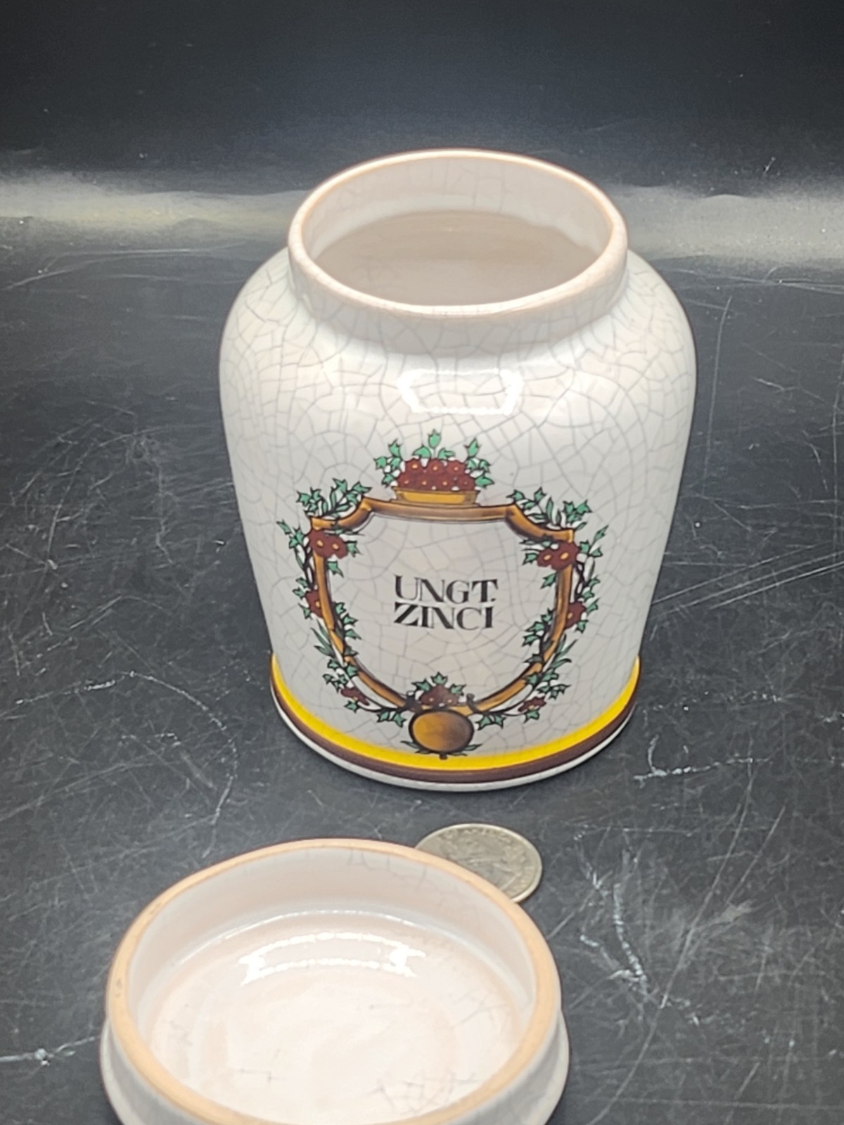 Vintage Apothecary Jar Herr Keramik “Unct Zinci”. Germany *READ *