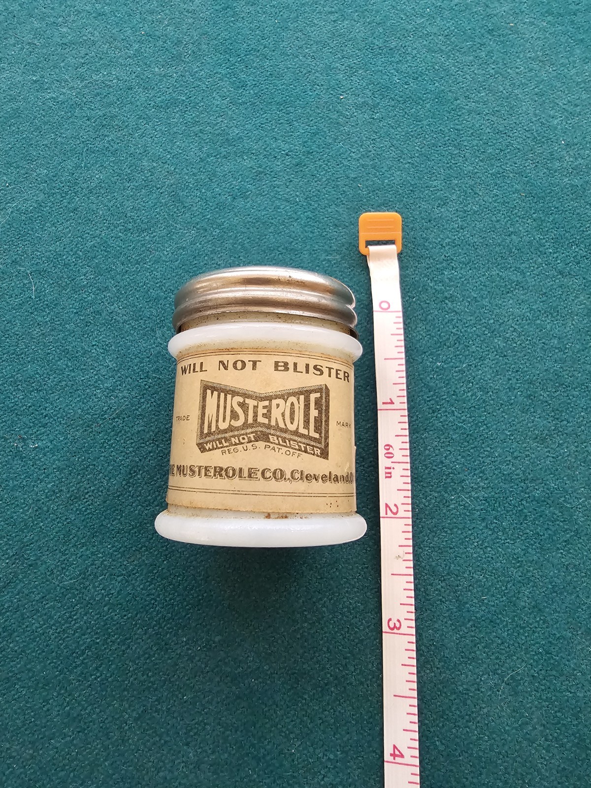 1900s Musterole Ointment, Milk Glass Medicine Jar