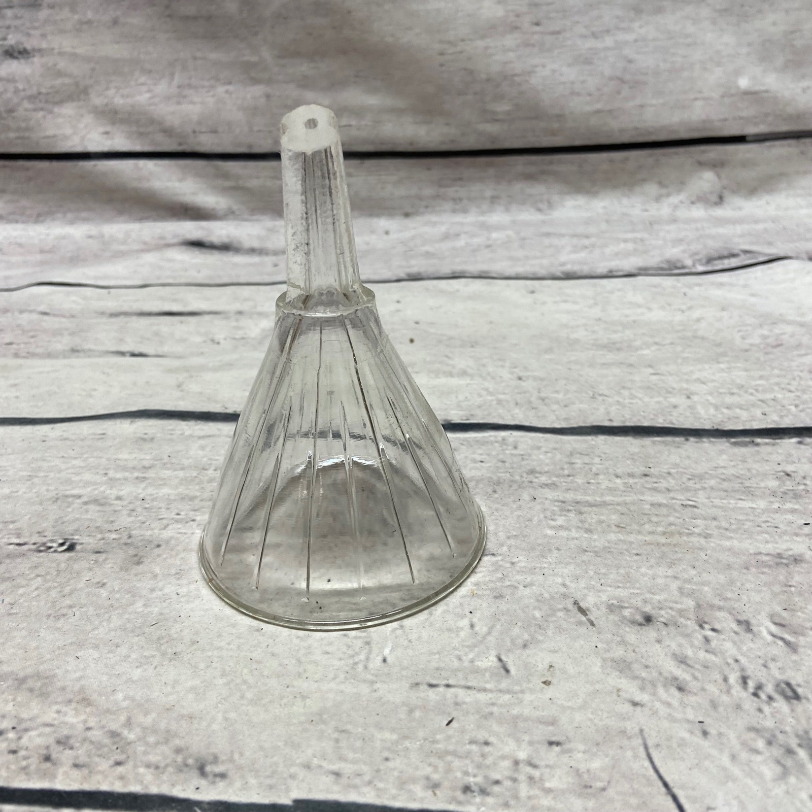 Vintage Ribbed Glass Lab Equipment Funnels Set of 13