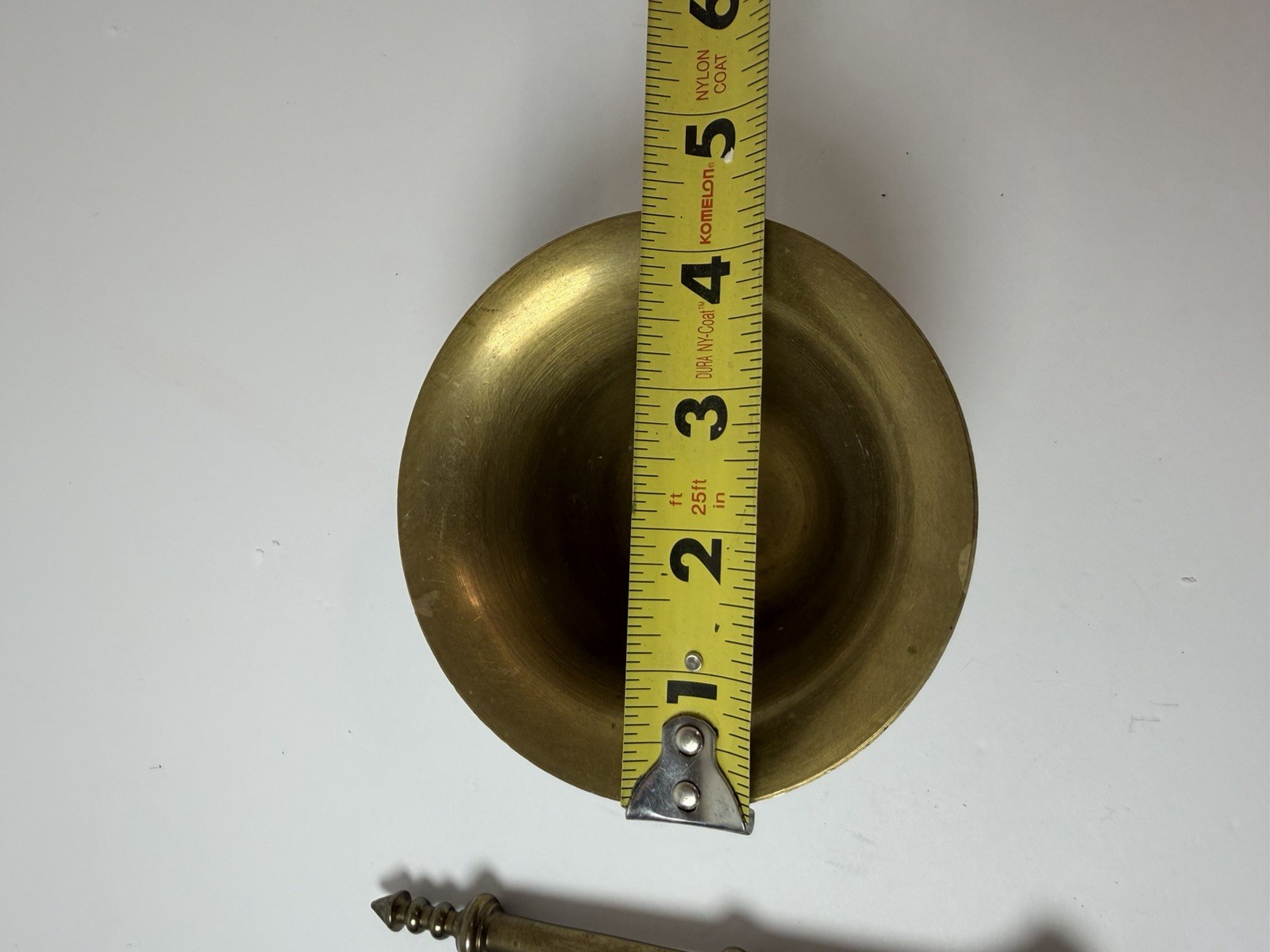 Solid Brass Design Face Mortar & Pestle Pharmacy Apothecary Vintage 3” Tall