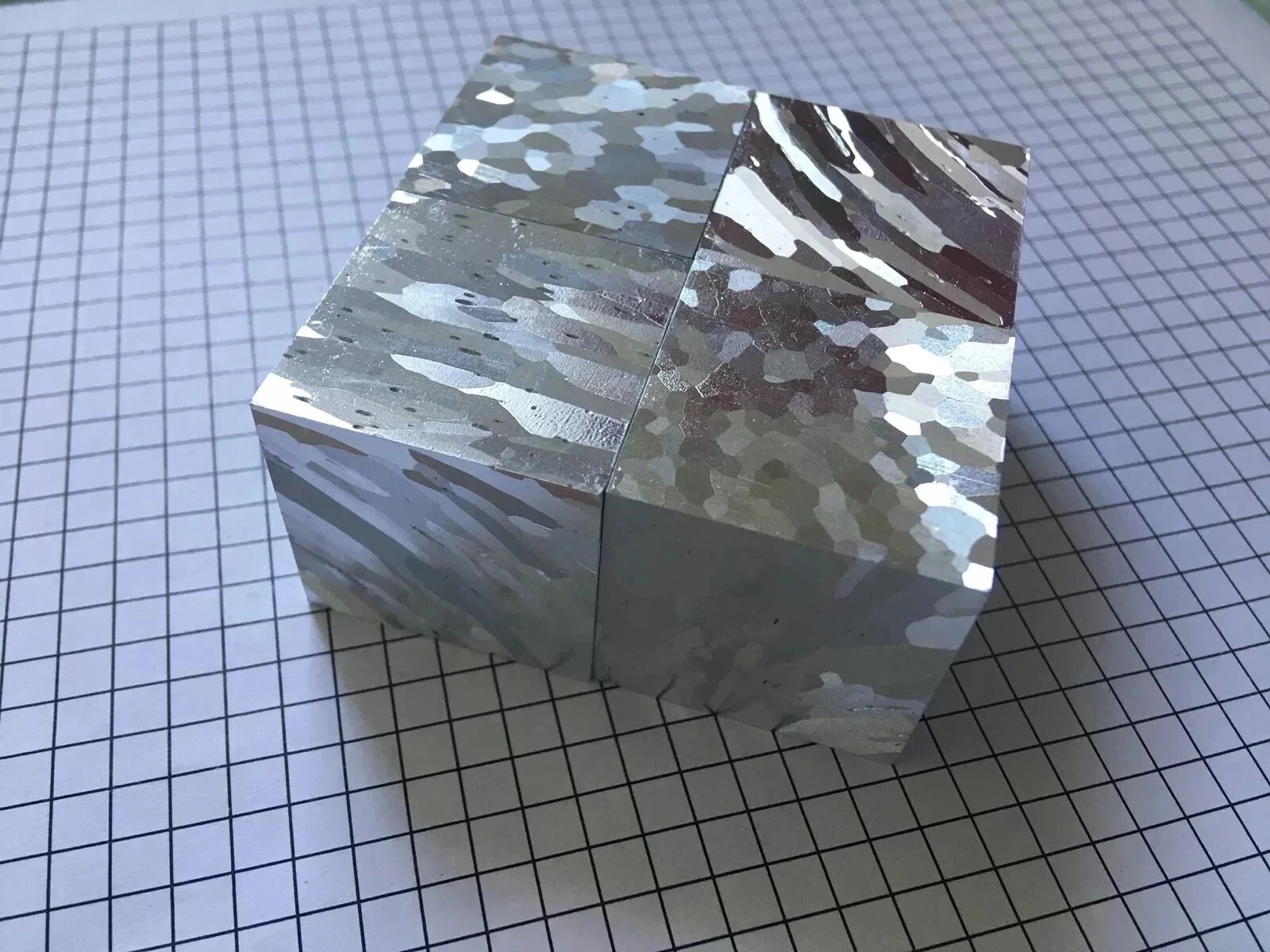 Aluminium cube etched crystal periodic table Aluminum element collection