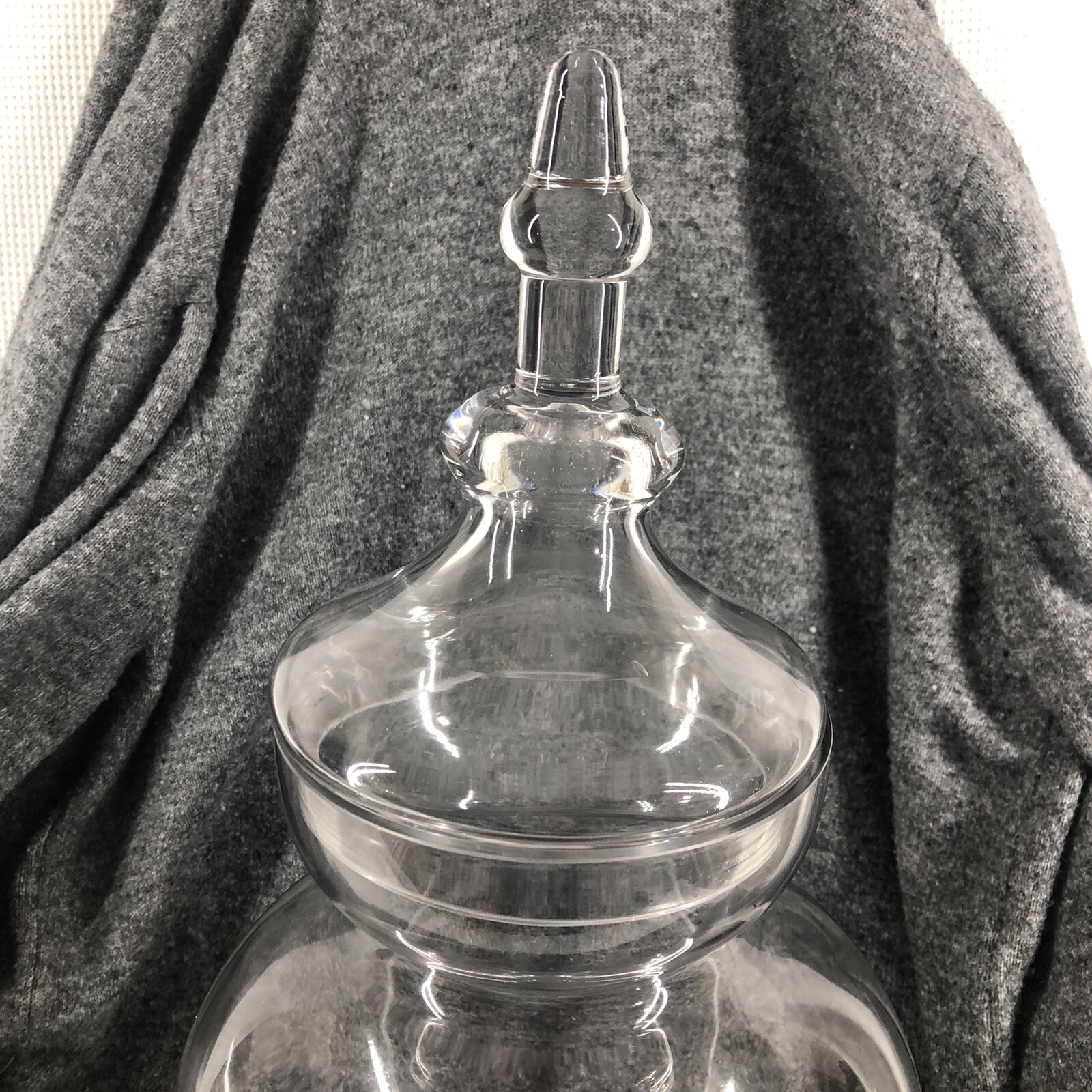 HUGE Vintage Ribbed & Footed Glass Chemist Carboy / Apothecary Display Jar