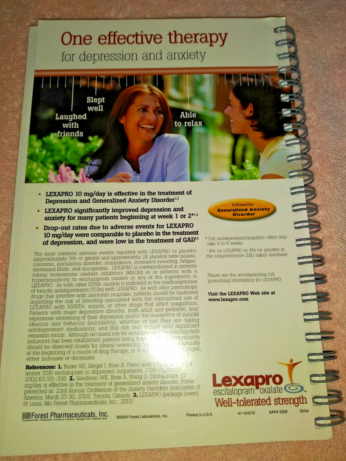 Lexapro Note Book Pharmaceutical Repr Collectibles