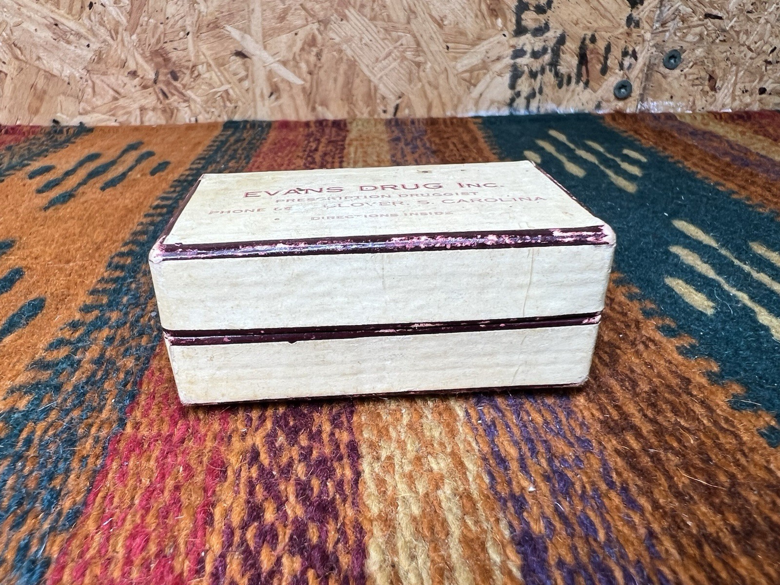 Vintage Clover South Carolina Evan’s Drug Inc. Pharmacy Pill Medicine Box