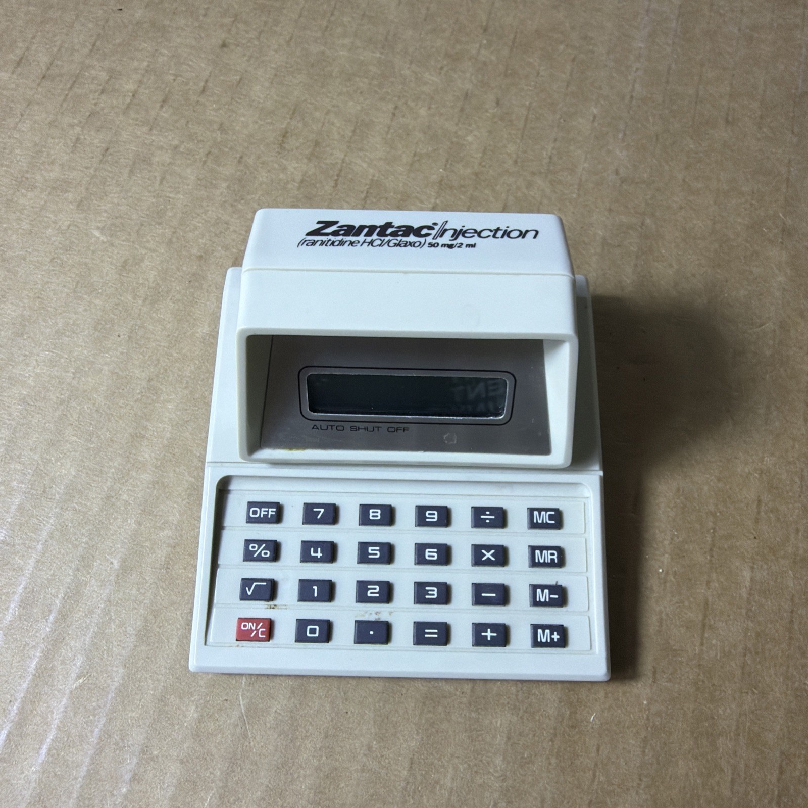 Drug Rep Zantac Ranitidine Glaxo Pharma Advertising Computer Calculator Vtg 80s