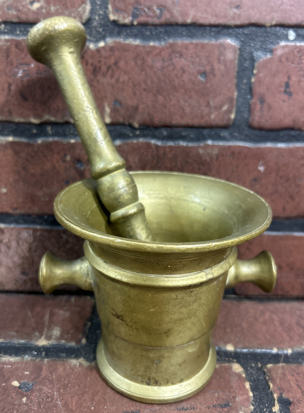 Vintage/Antique Solid Brass Mortar and Pestle Heavy
