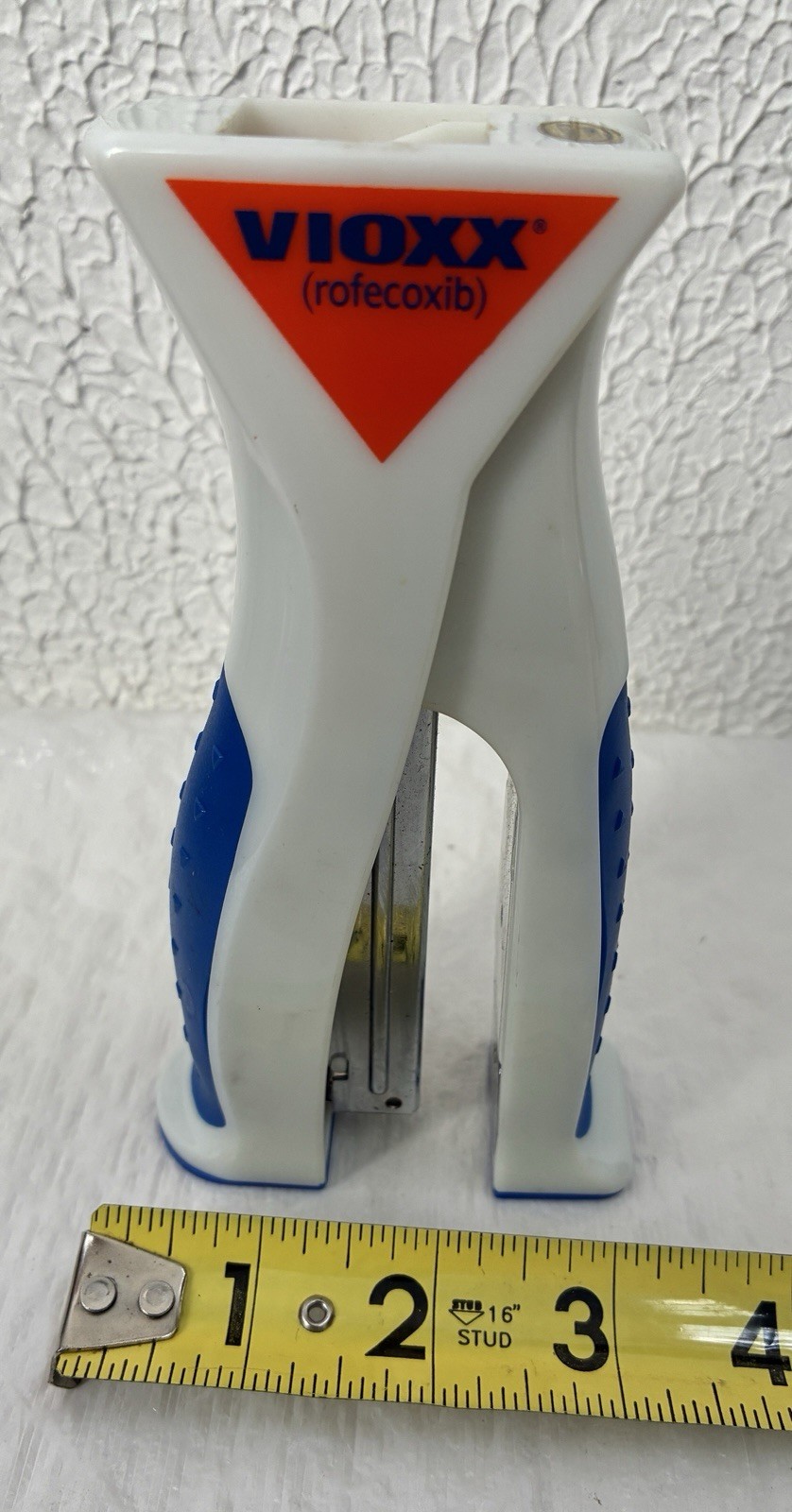 VIOXX STAPLER Drug Rep Pharmaceutical Promo Advertising Blue & Orange