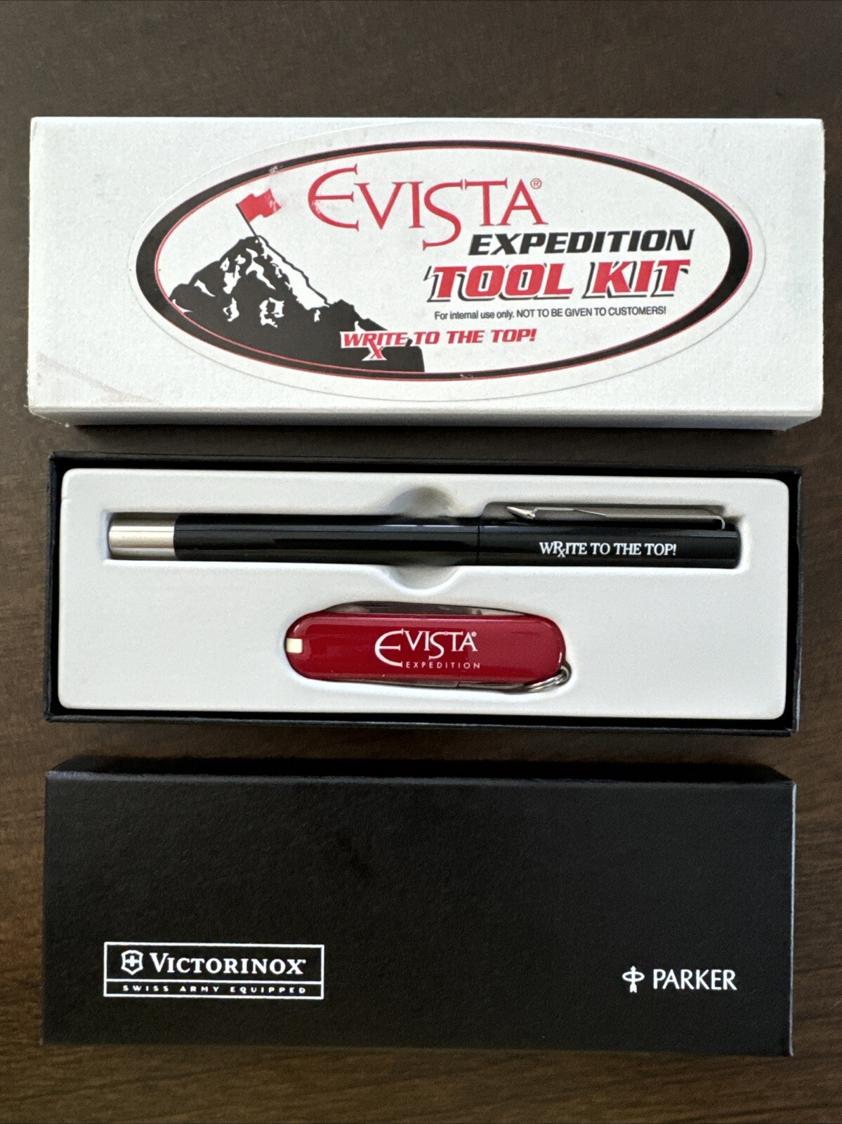 Eli Lilly & Co. Evista ‘Parker’ pen & Victornox Swiss Army pocketknife set, 1998