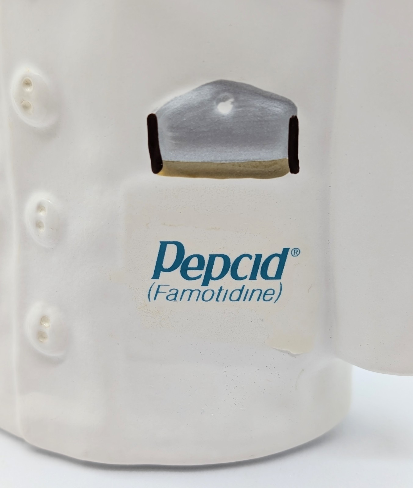 Pepsid Advertising Lab Doctor Coat Pencil Pen Holder Cup Ceramic GI Acid Reflux