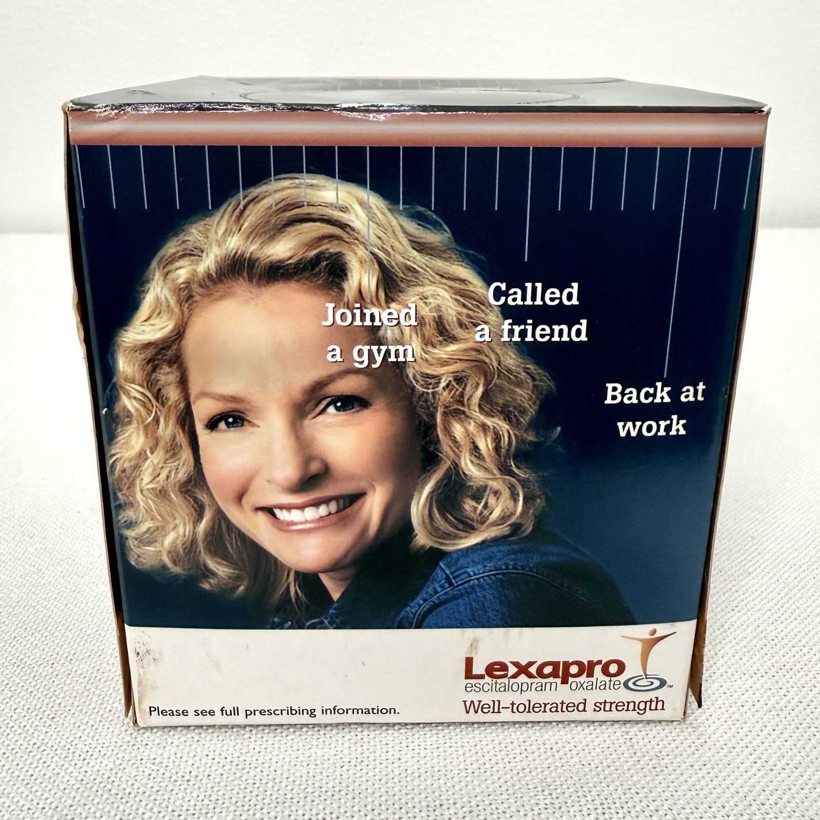 Vintage Lexapro Drug Rep Pharmaceutical Advertising Tissue Box Holder Promo 2003