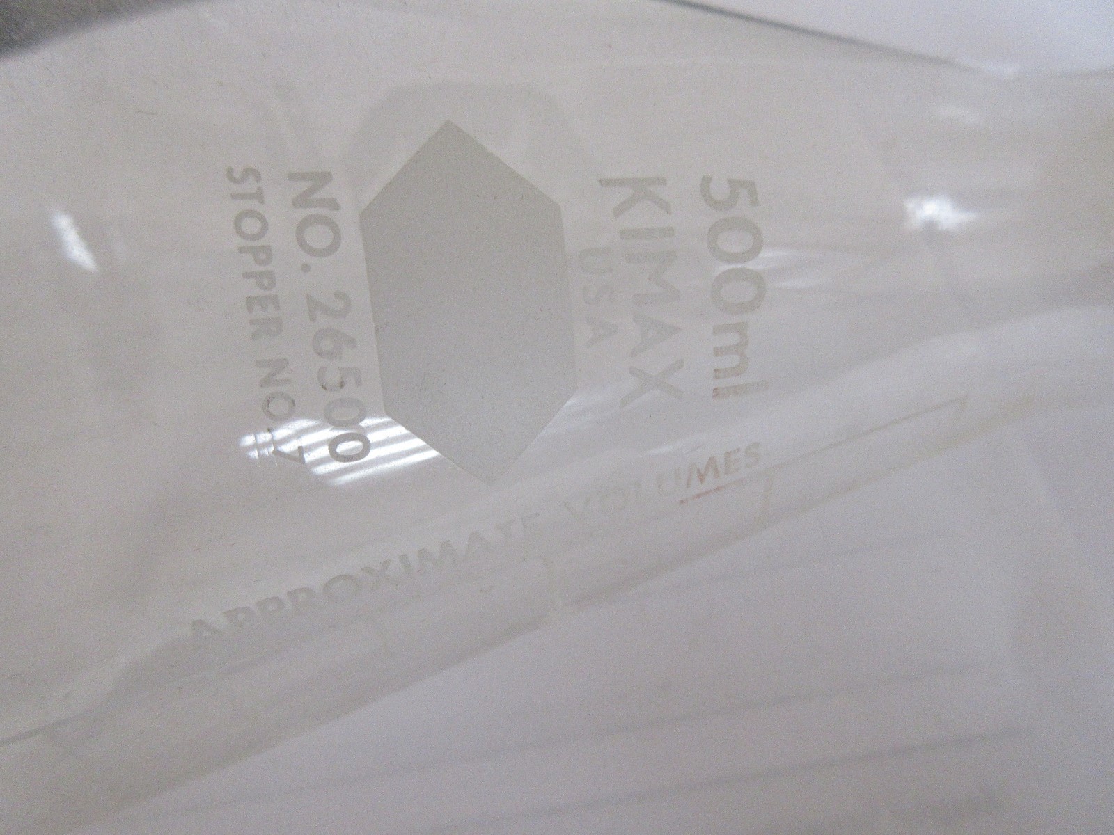 500 ml , Kimax , # 26500 , Stopper # 7 , Pharmacia , Upjohn , Rare , Rx