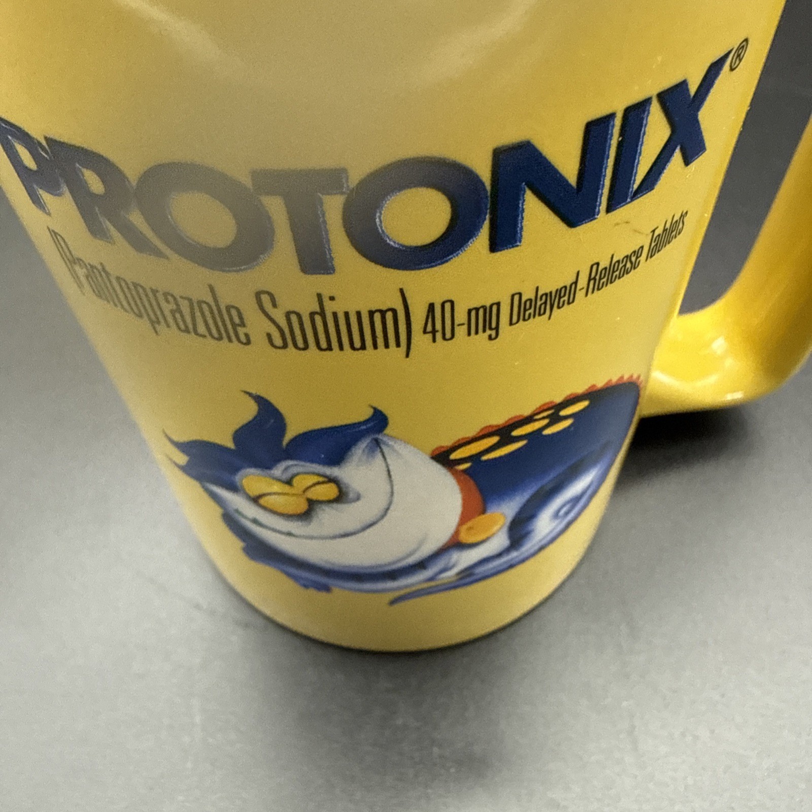 Protonix Coffee Cup Mug Heartburn Monsters Collectible Drug Rep Pharmaceutical