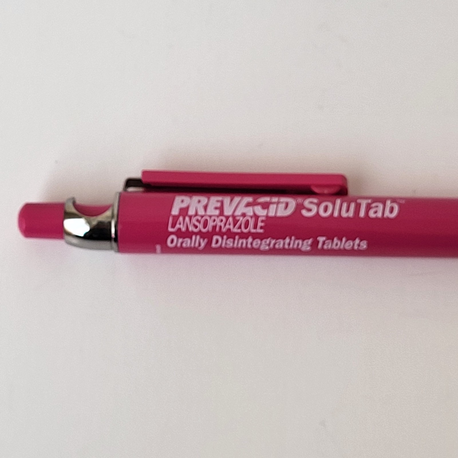 Prevacid Solutab Pink Pen Pharmaceutical Drug Rep Promo Collectible Advertising