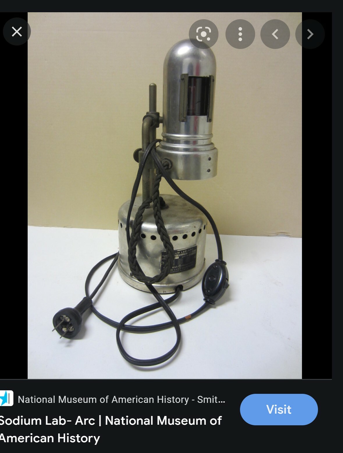 VINTAGE SODIUM LAB ARC Polariscope Light Source General Electric Vapor Lamp Comp