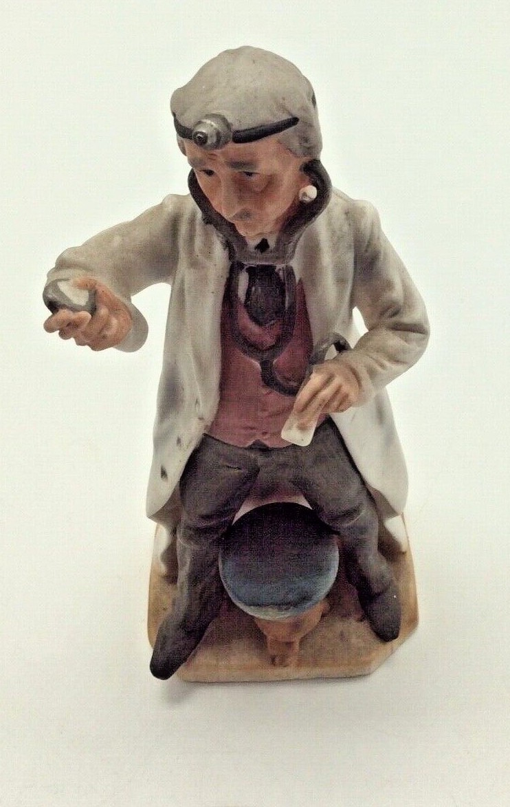 Vintage Lefton Porcelain Doctor Holding Stethoscope Figurine 8” Tall