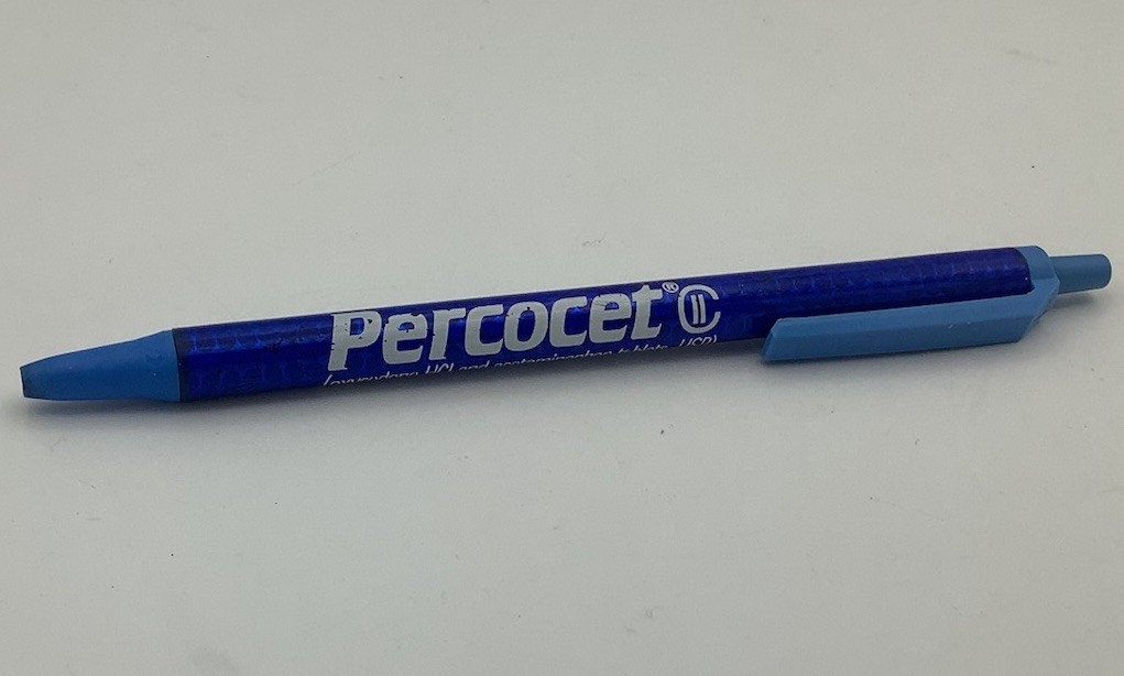 Drug Rep Percocet Oxycodone Pen Vintage Bic Tested Works Writes