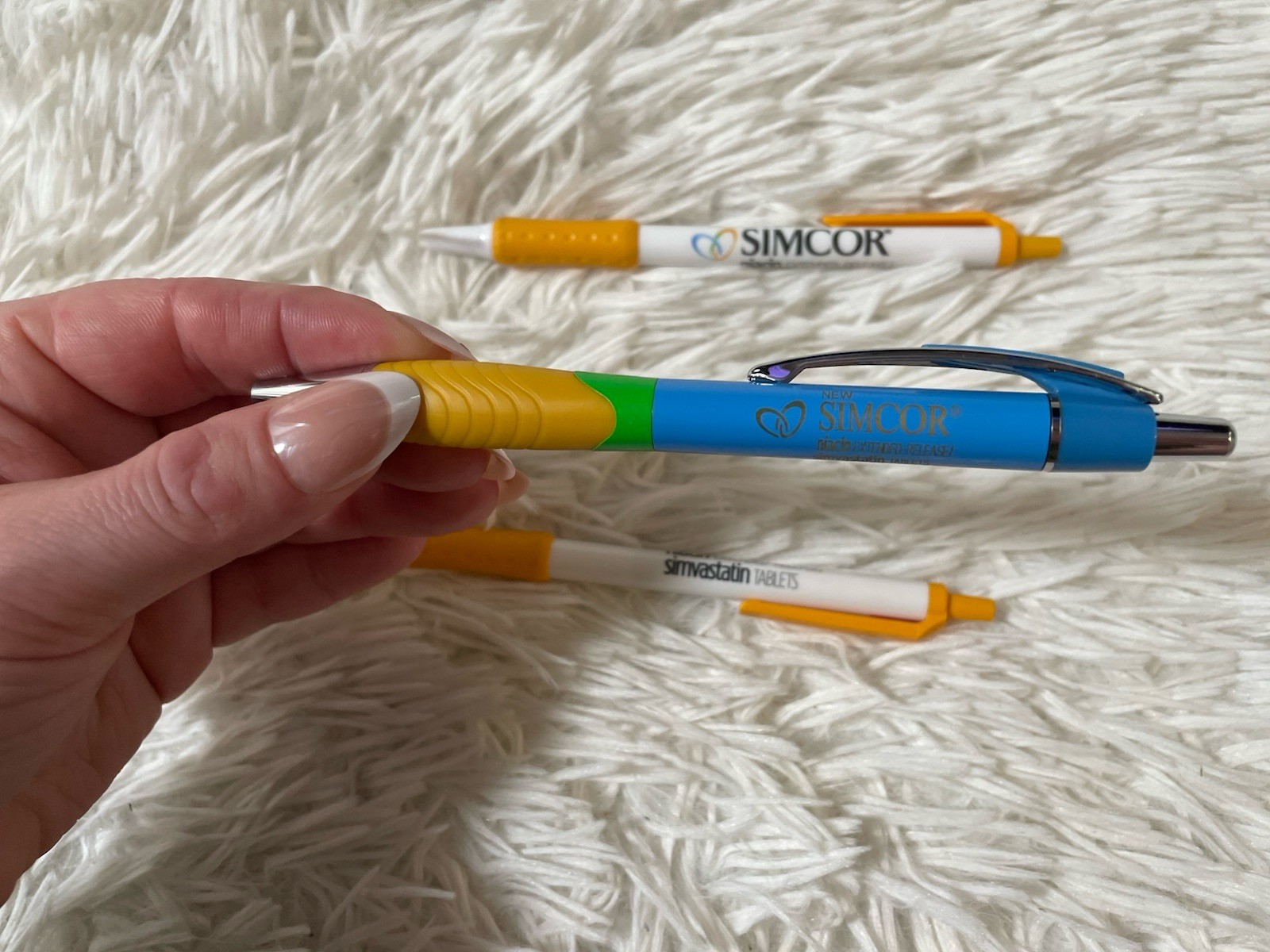 Simcor Drug Rep Pens Lot 3 Pharmaceutical Pharma Niacin Pens Black Ink All Work