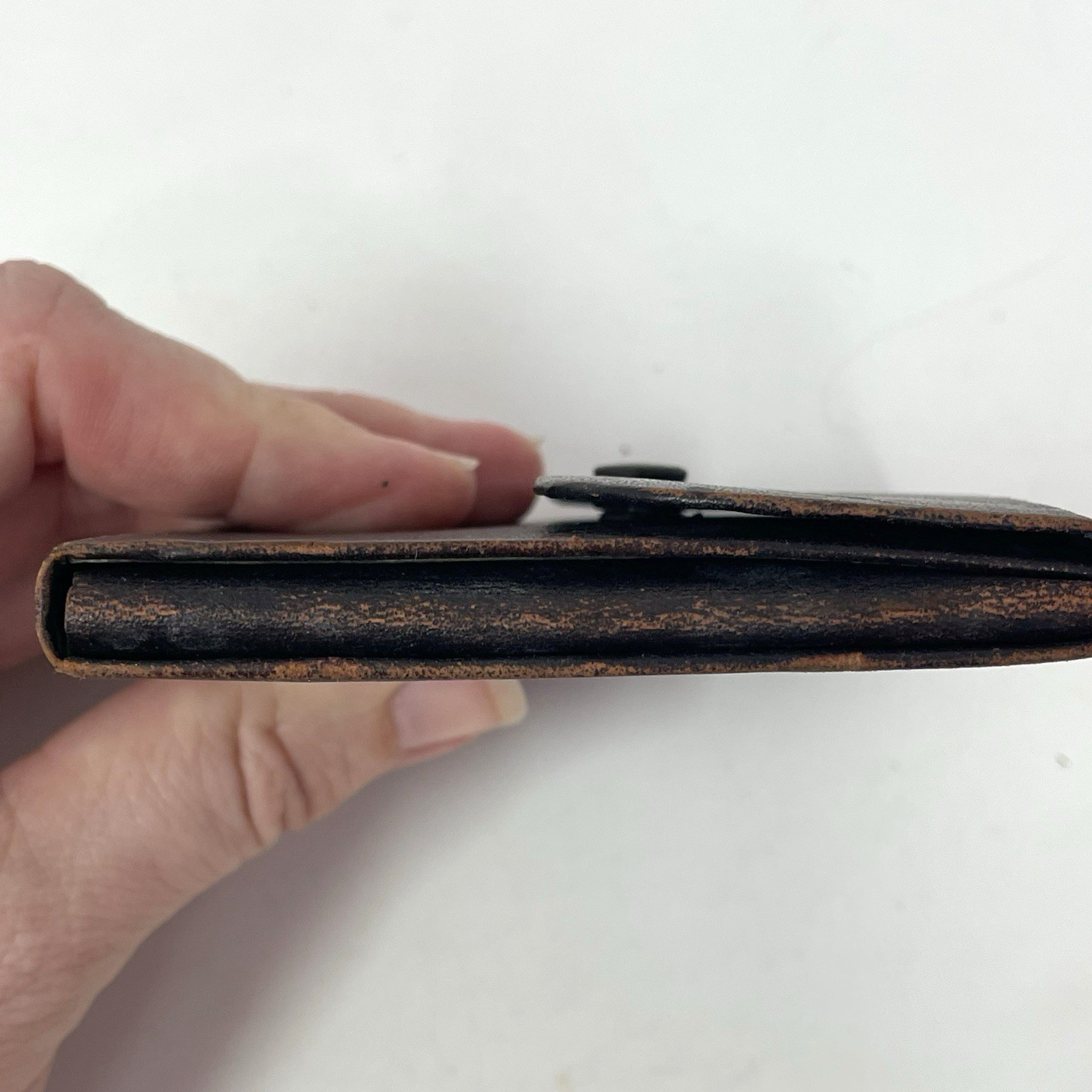EMPTY Antique Leather Physician’s Folding Wallet Case – Vintage Medical Field