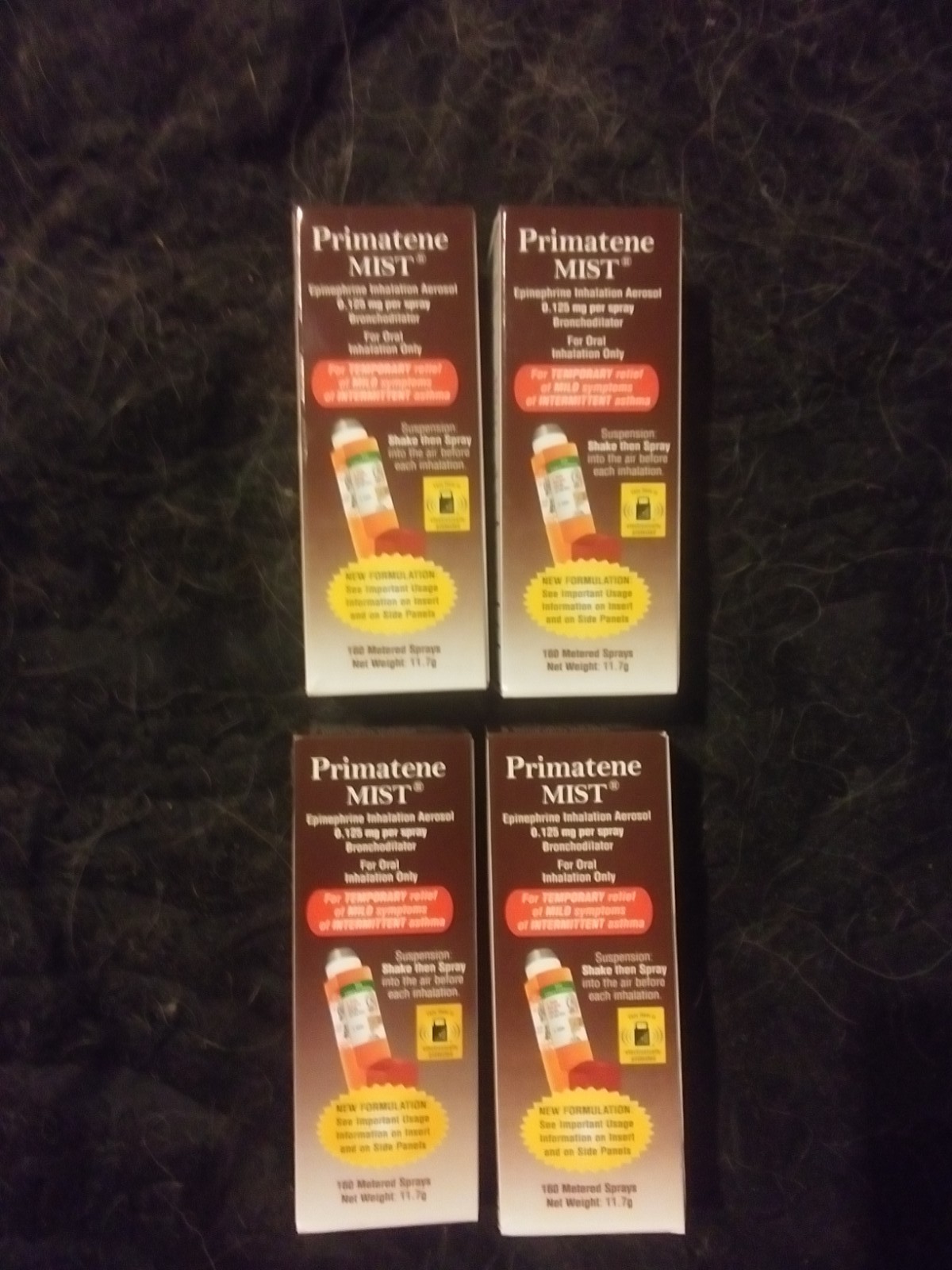4 Pack Primatene Mist Epinephrine Inhalation Aerosol Spray 160 Sprays EXP. 2027+