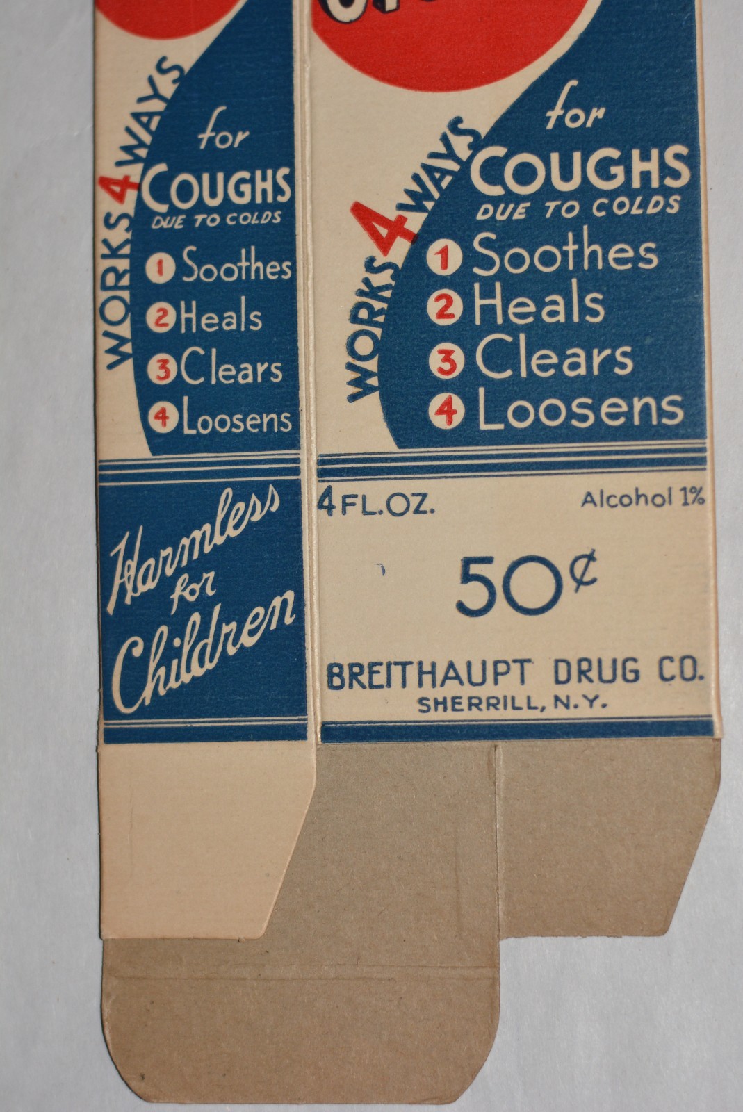 “STOPPO For Coughs” Syrup Medicine Advertising Box Breithaupt Drug Co., N.Y.