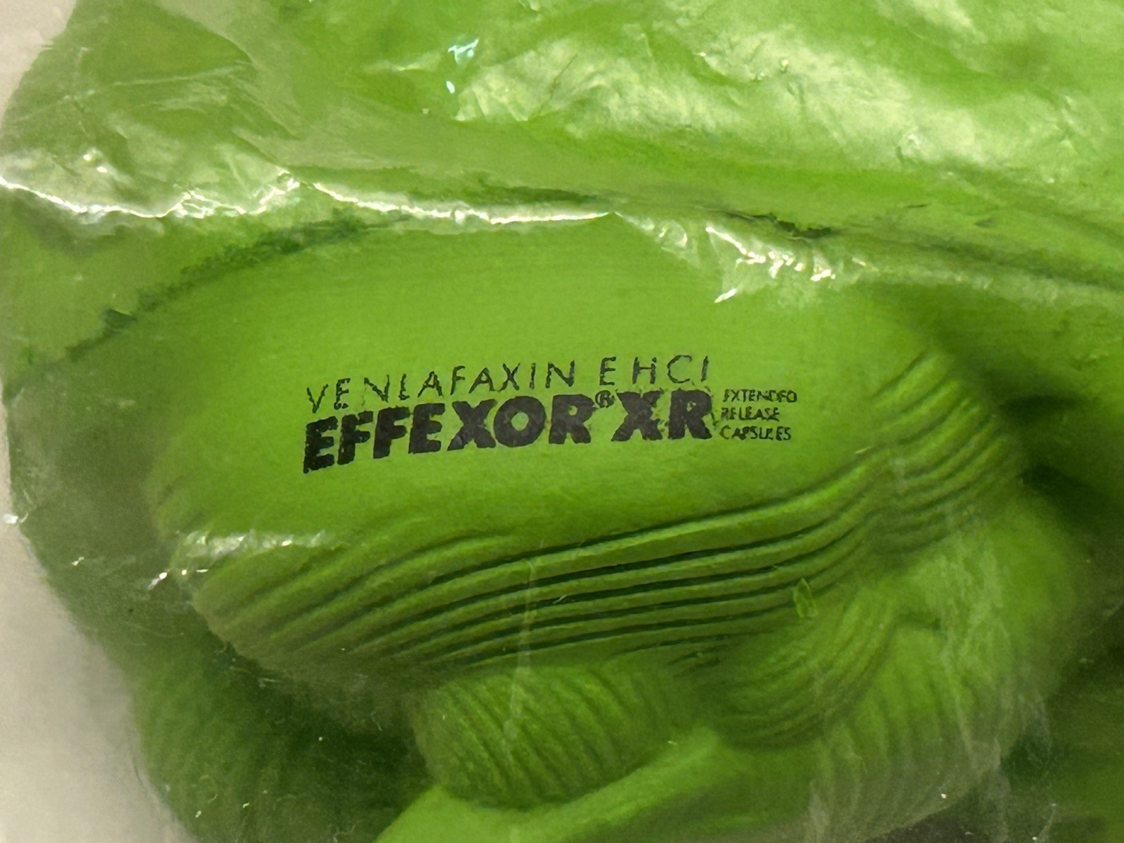 Effexor XR Stress Relief Squishy Ball Green Brain Drug Rep Pharmaceutical Swag