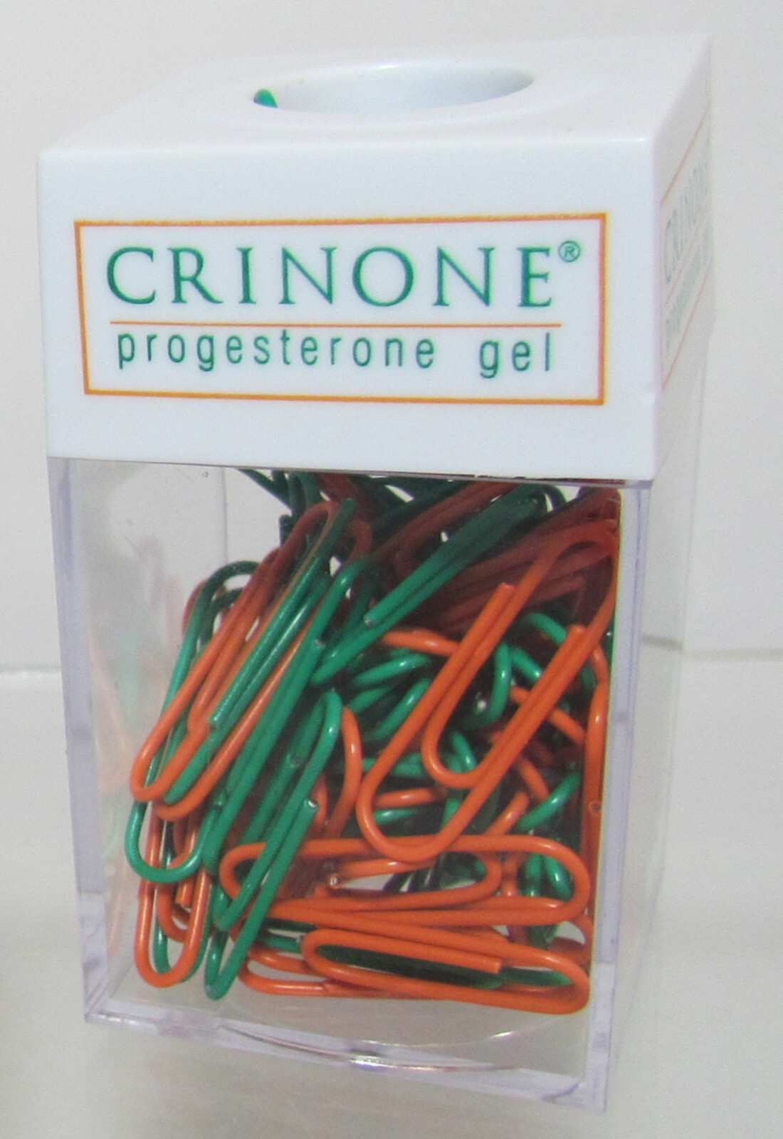 LOT 2 Pharmaceutical Drug Rep CRINONE Plastic Paper Clips Holder Magnetic PROMO