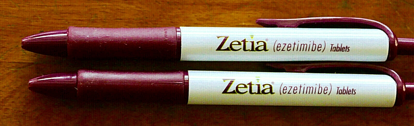 ZETIA Drug Rep Pharmaceutical PENS NOS NEW Lot 2 Stored unused Rubber Grip