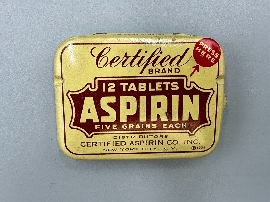 Vintage Anacin & Certified ASPIRIN Medical Drug Advertising TINS