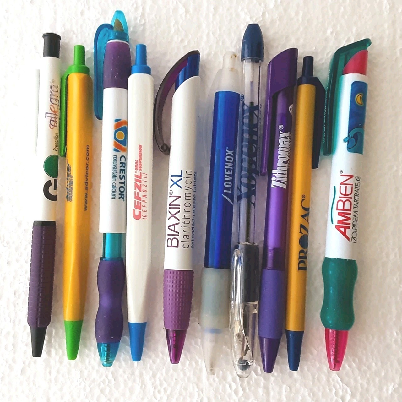 10 Pharma Collectible Ball Point Pens Ambien Crestor Lovenox UNTESTED READ