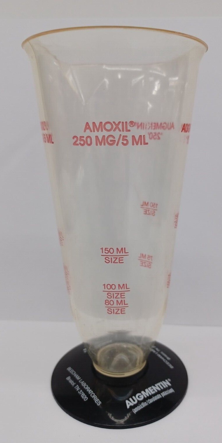Augmentin Amoxil Plastic Graduated Cylinder Pharmaceutical Drug Rep Advertising