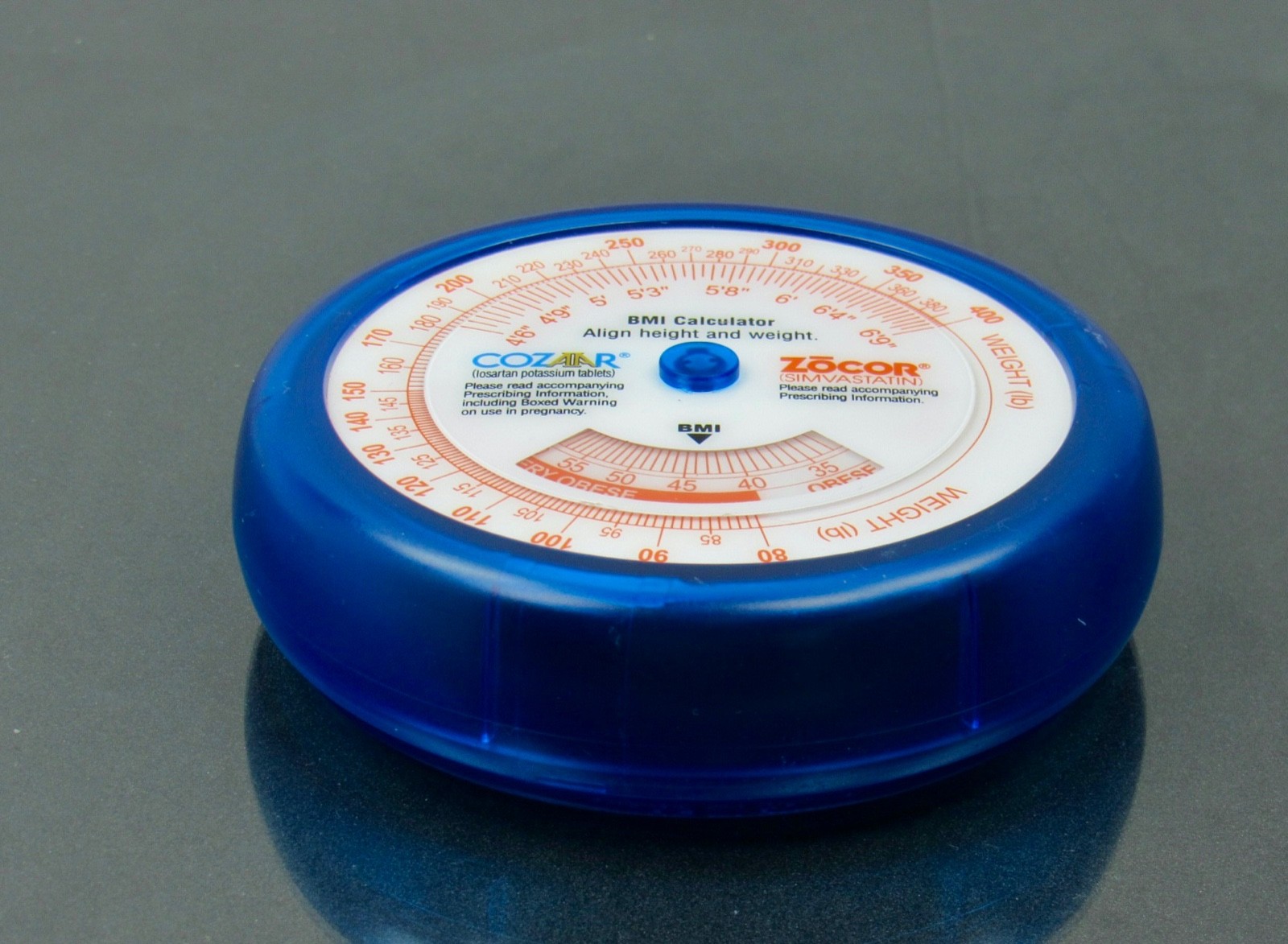 Cozaar Zocor Magnetic BMI Calculator Drug Rep Pharmaceutical Promo Advertising