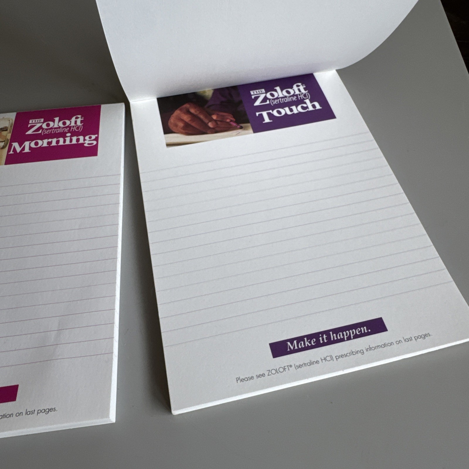 1996 Lot Of 2 Zoloft Pharmaceutical Notepads Advertising Promo drug Rep