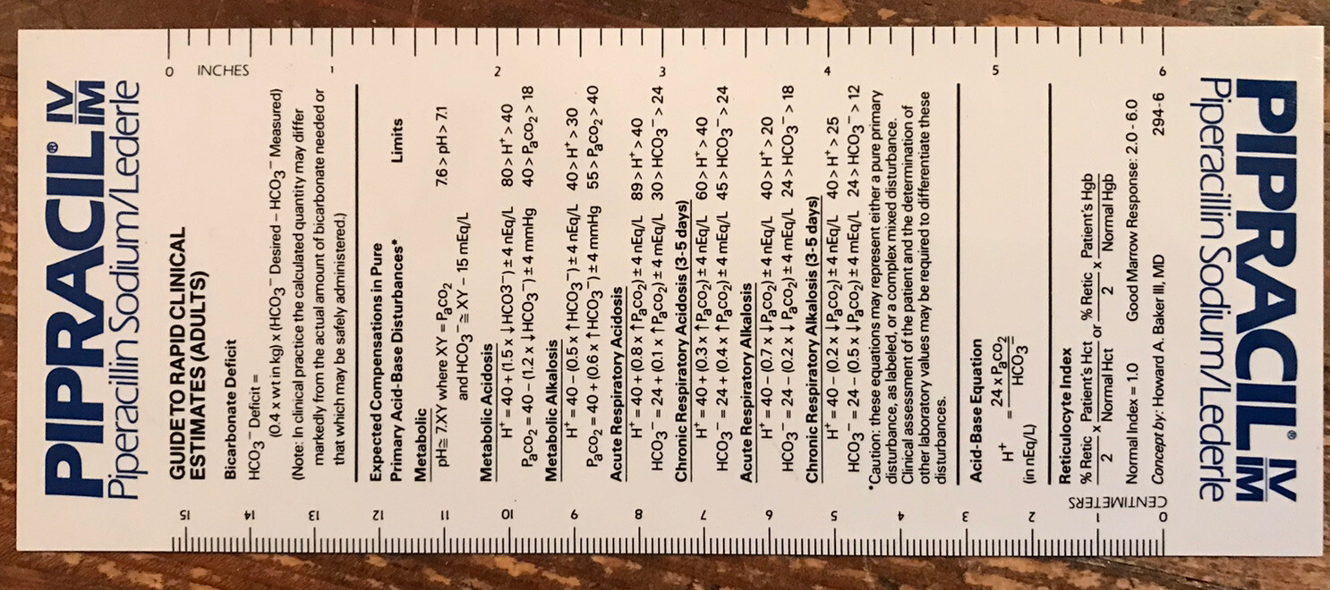Pipracil Pharmaceutical Drug Rep Reference Ruler Plastic