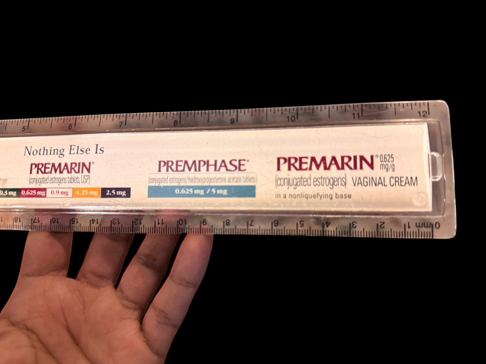 Vintage PREMARIN Drug Advertising Promo Ruler – Acrylic Prempro Premphase