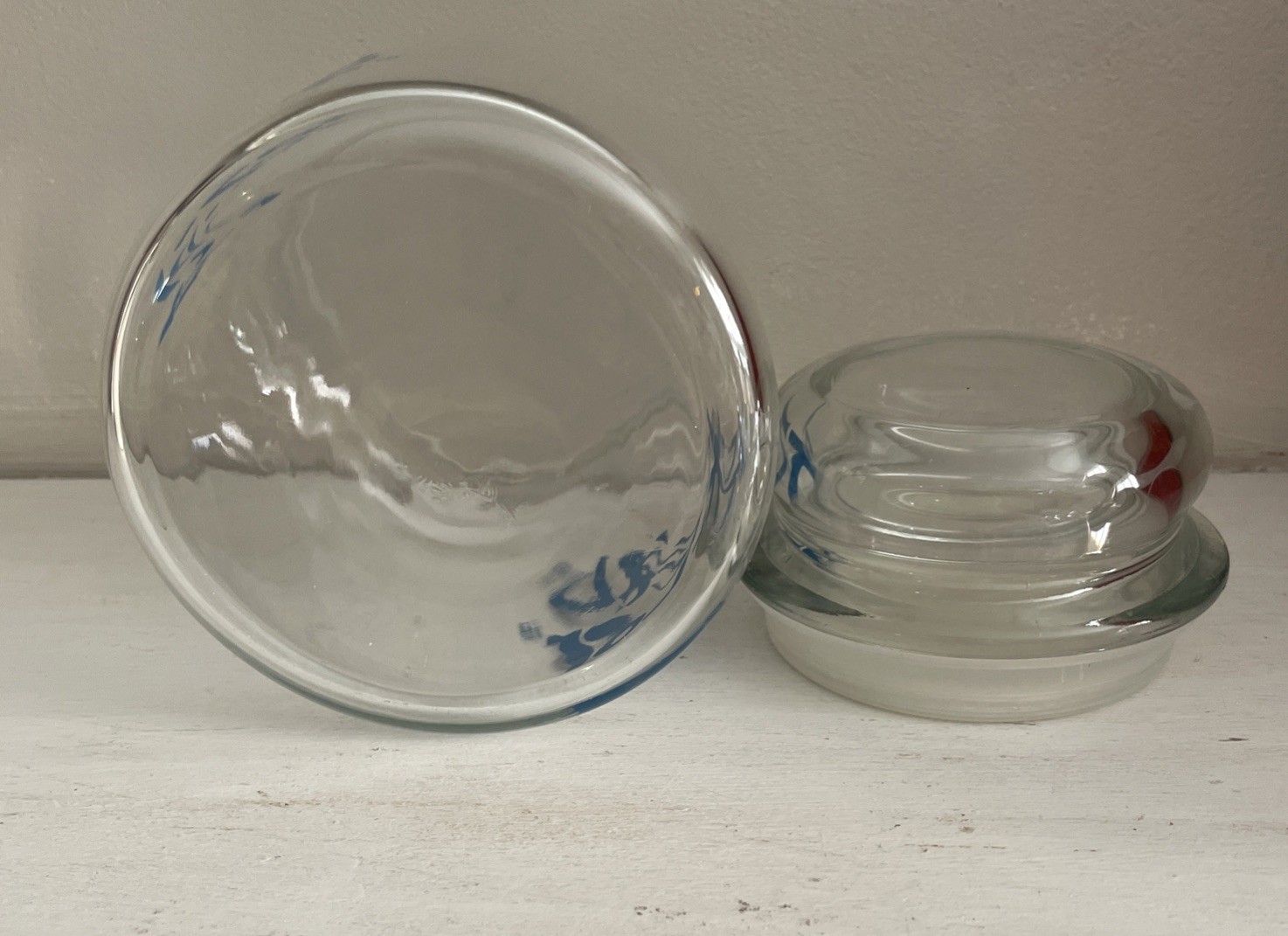 Vintage K-Tab Glass Apothecary Jar / Candy With Lid Pharmaceutical Advertising