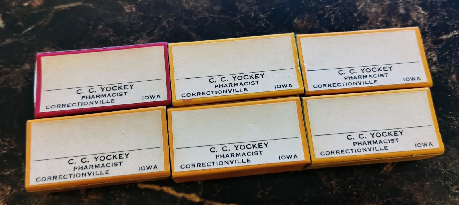 Vntg 1930s Prescription Pill Box C.C. Yockey Correctionsville Iowa Pharmacy Lot
