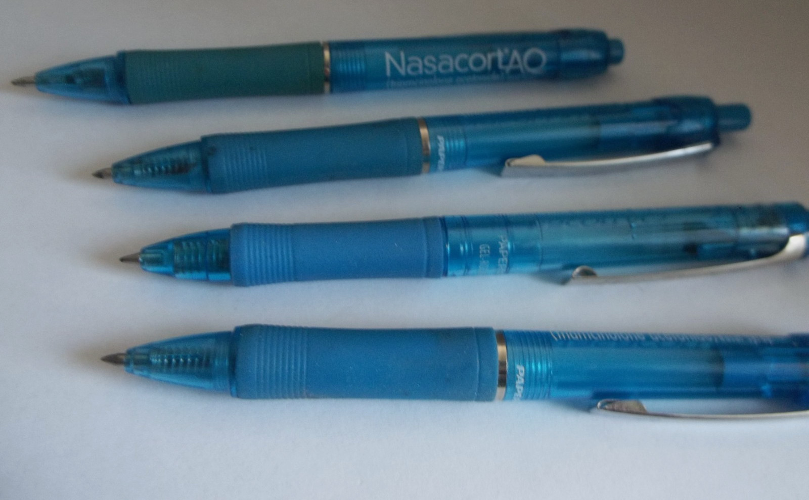 Nasacort AQ Pharmaceutical Promo Pens–Medium Wt Plastic/Rubberized Grip–Lot of 4