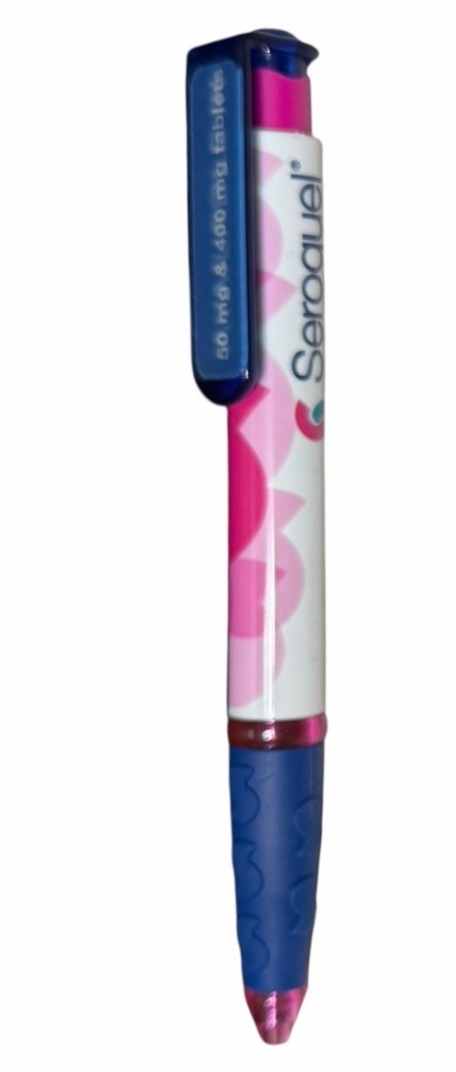 Drug Rep SEROQUEL Collectible Pharmaceutical Pen Holographic Pocket Clip # 4