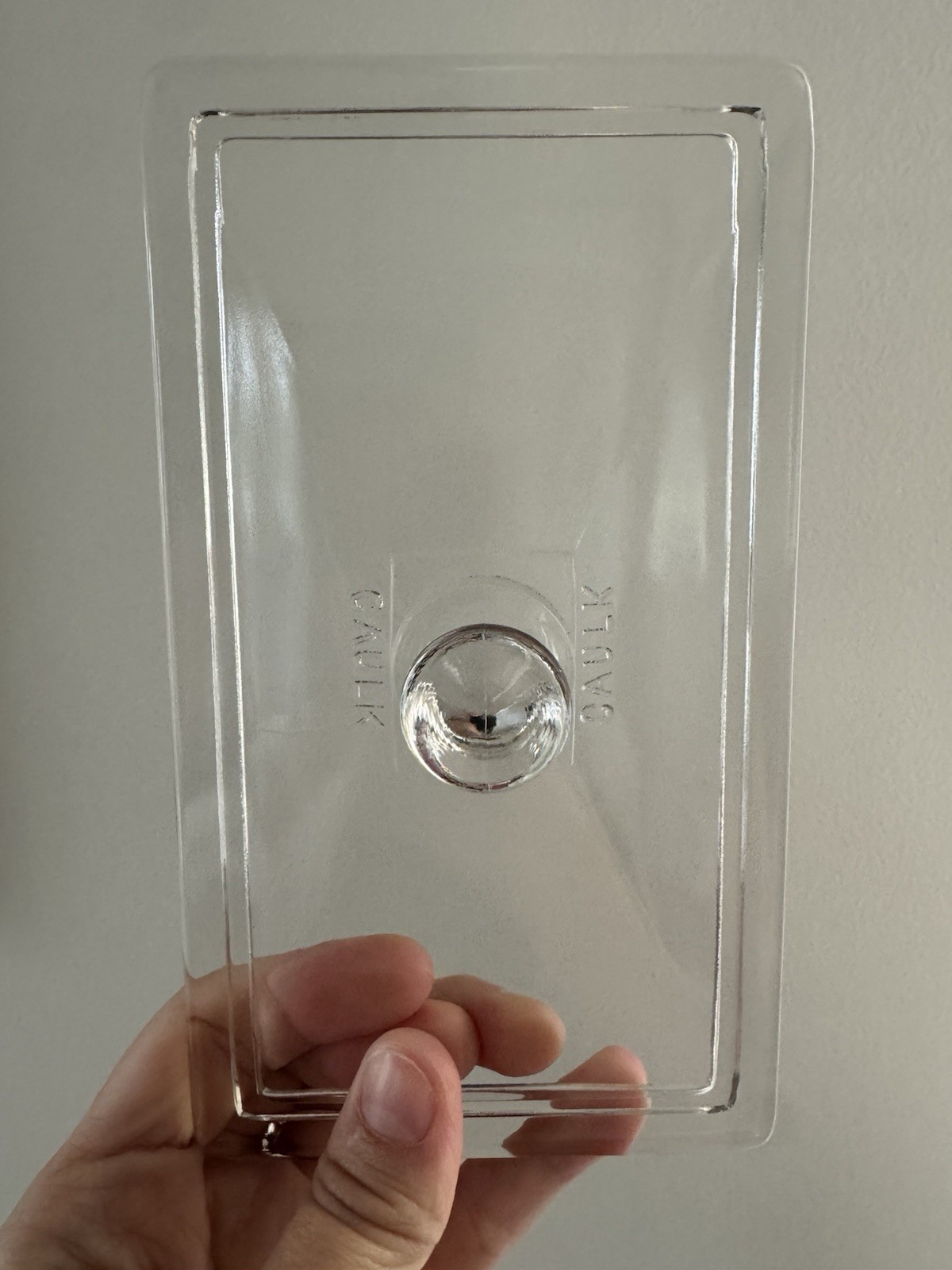 Antique Caulk Clear Glass Covered Box w/ Lid Included, Rectangular