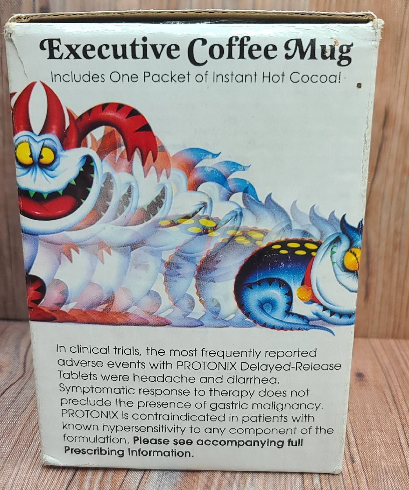 Protonix Coffee Cup Mug Heartburn Monsters Collectible Drug Rep Giveaway HTF