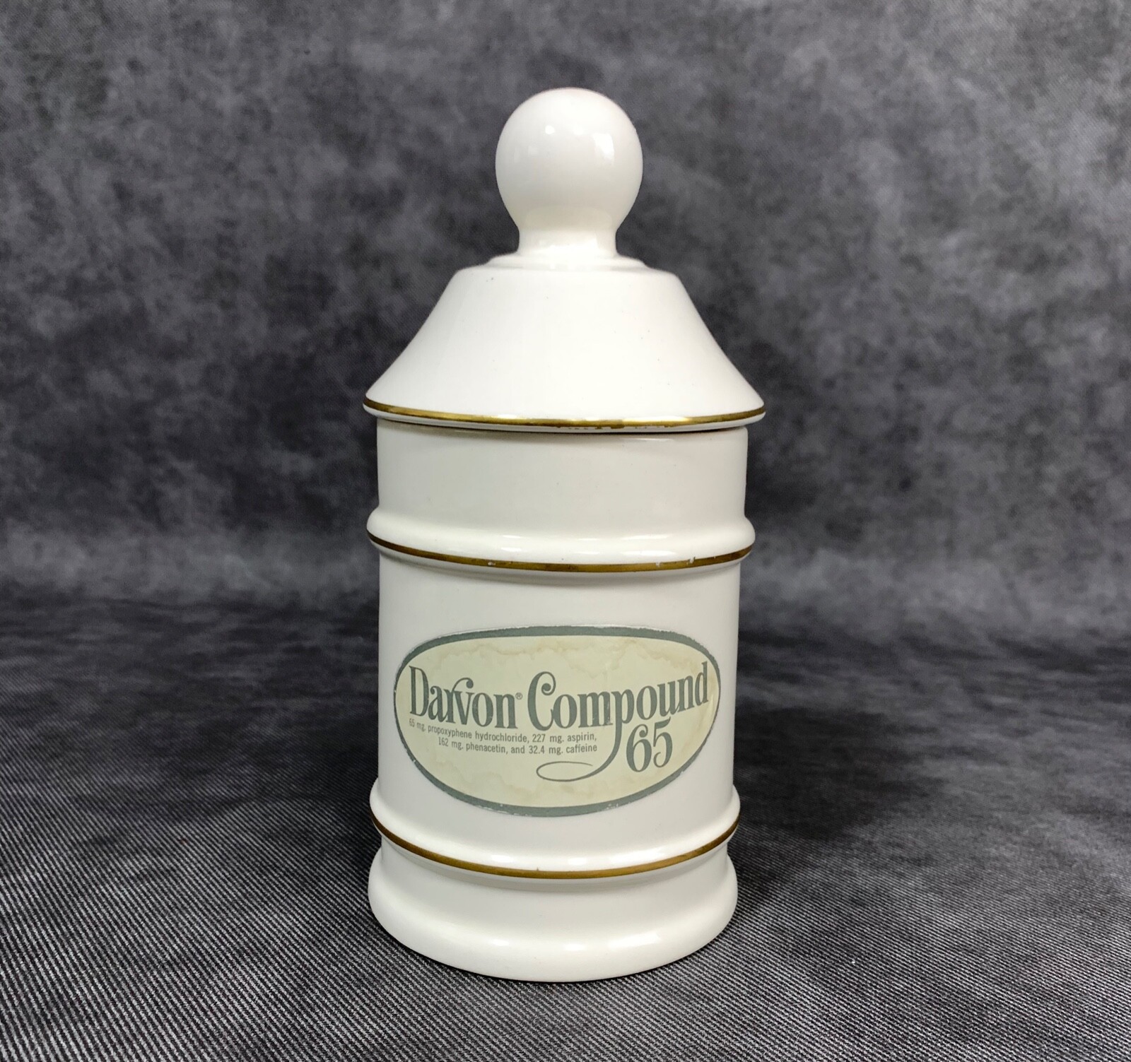 Darvocet N 100 Porcelain 7” Apothecary Jar Lofisa Lilly Pharmaceutical Darvon 65