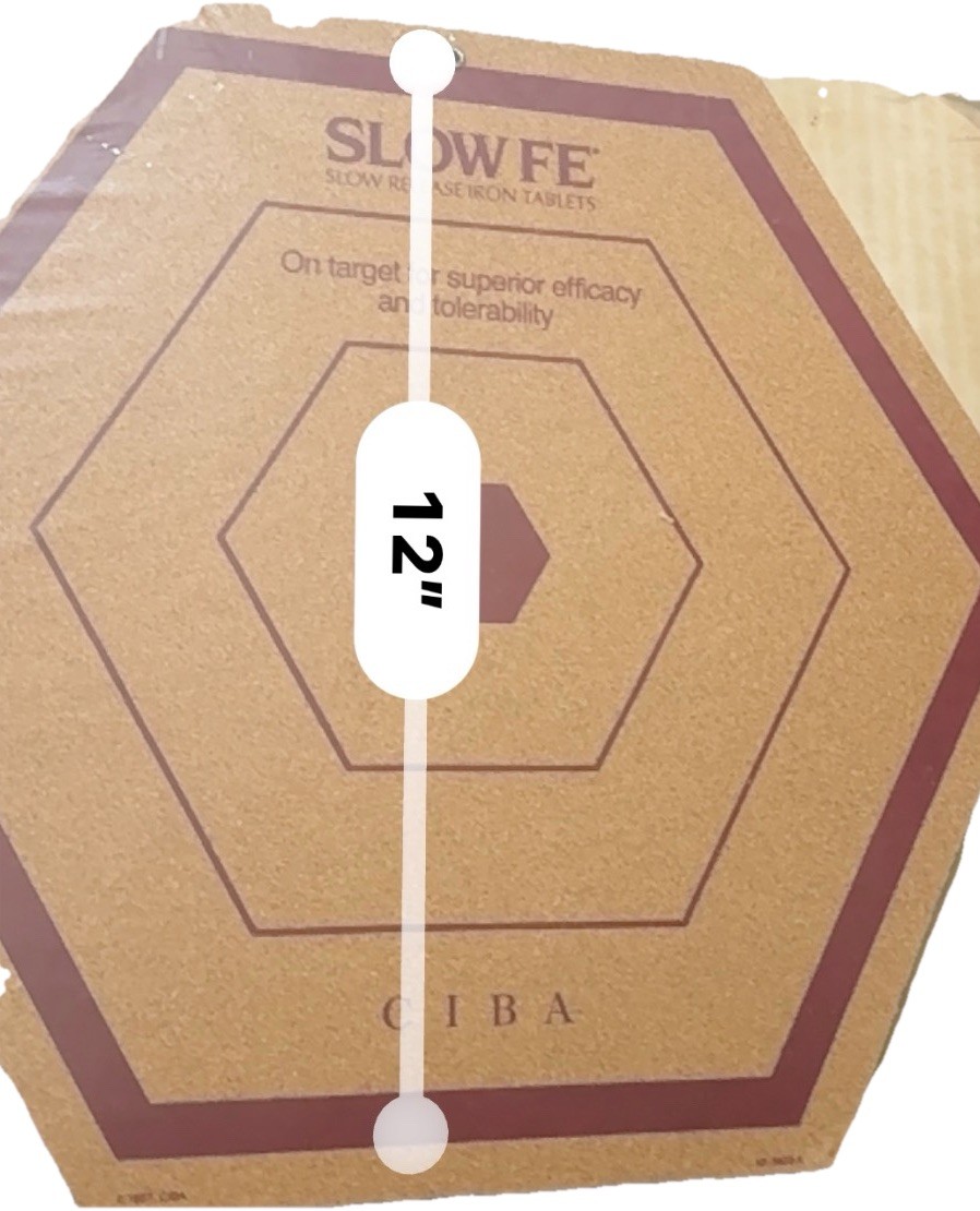 1987 Slow Fe Iron CIBA Pharmaceutical Promotional Cork Dartboard – Sealed